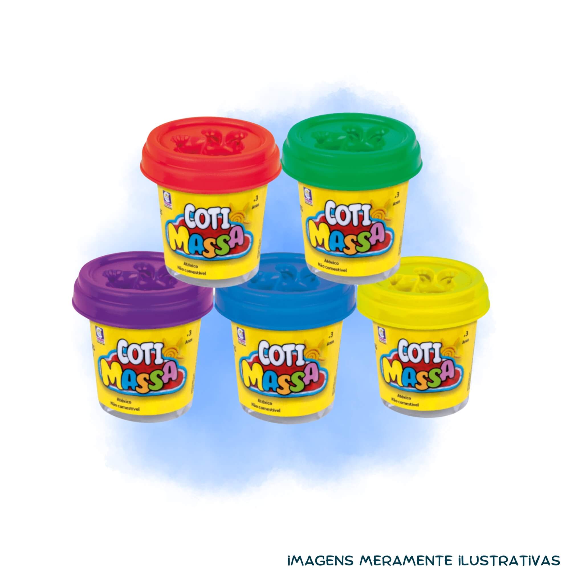 COMP Kit Brinquedo Infantil Massinha de Modelar Maleta da Patrulha Canina + 5 Potes de Coti Massa