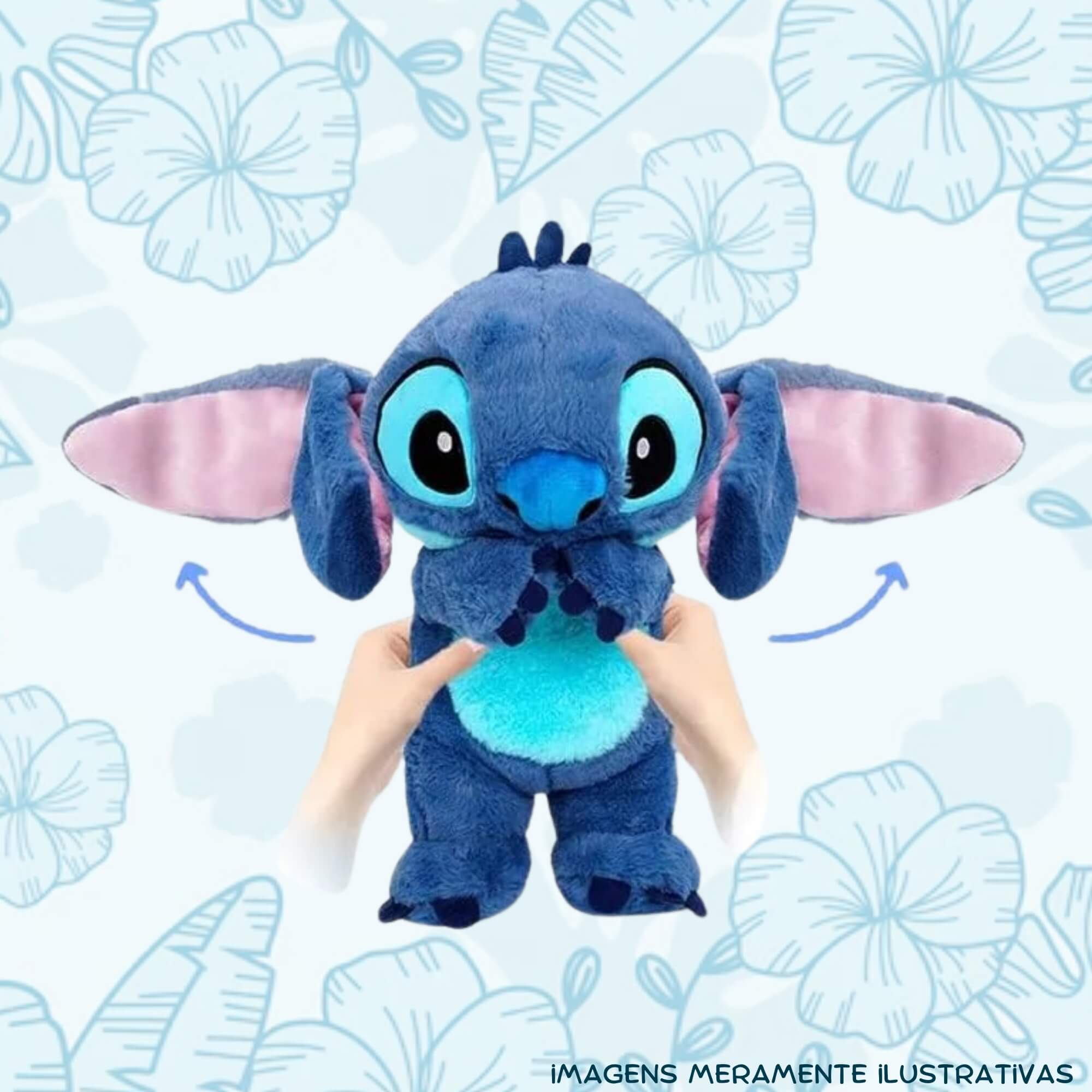 COMP Kit Pelúcia Stitch Disney Peek a Boo Interativo 30cm + Boombox Caixa de Som Infantil Karaokê