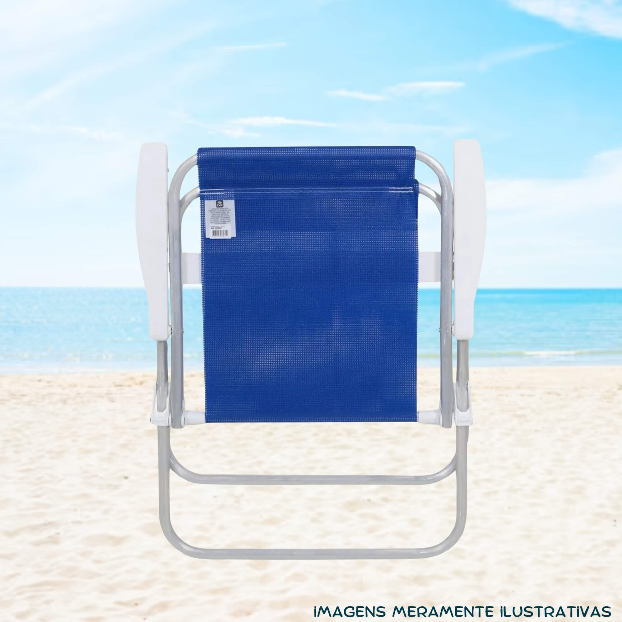 COMP Kit Cadeira de Praia Dobrável Alumínio Camping + Guarda-Sol Toscana 2,20m Poliéster Alumínio