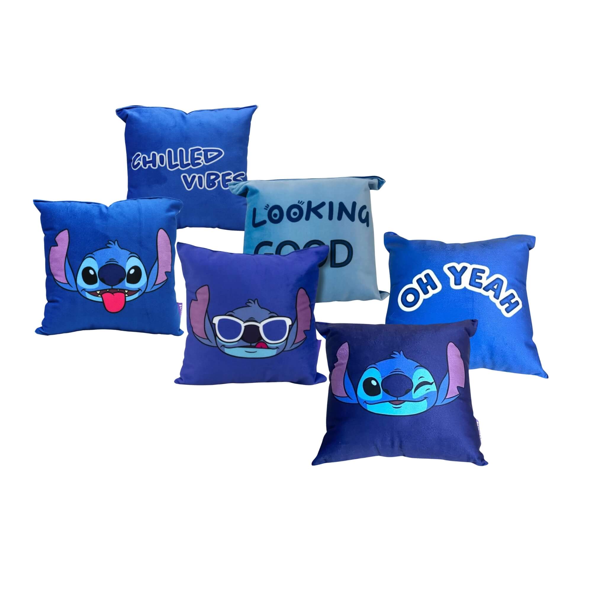 VAR Unidade Almofada Colecionável Stitch Disney Fibra Veludo 25x25cm Zona Criativa