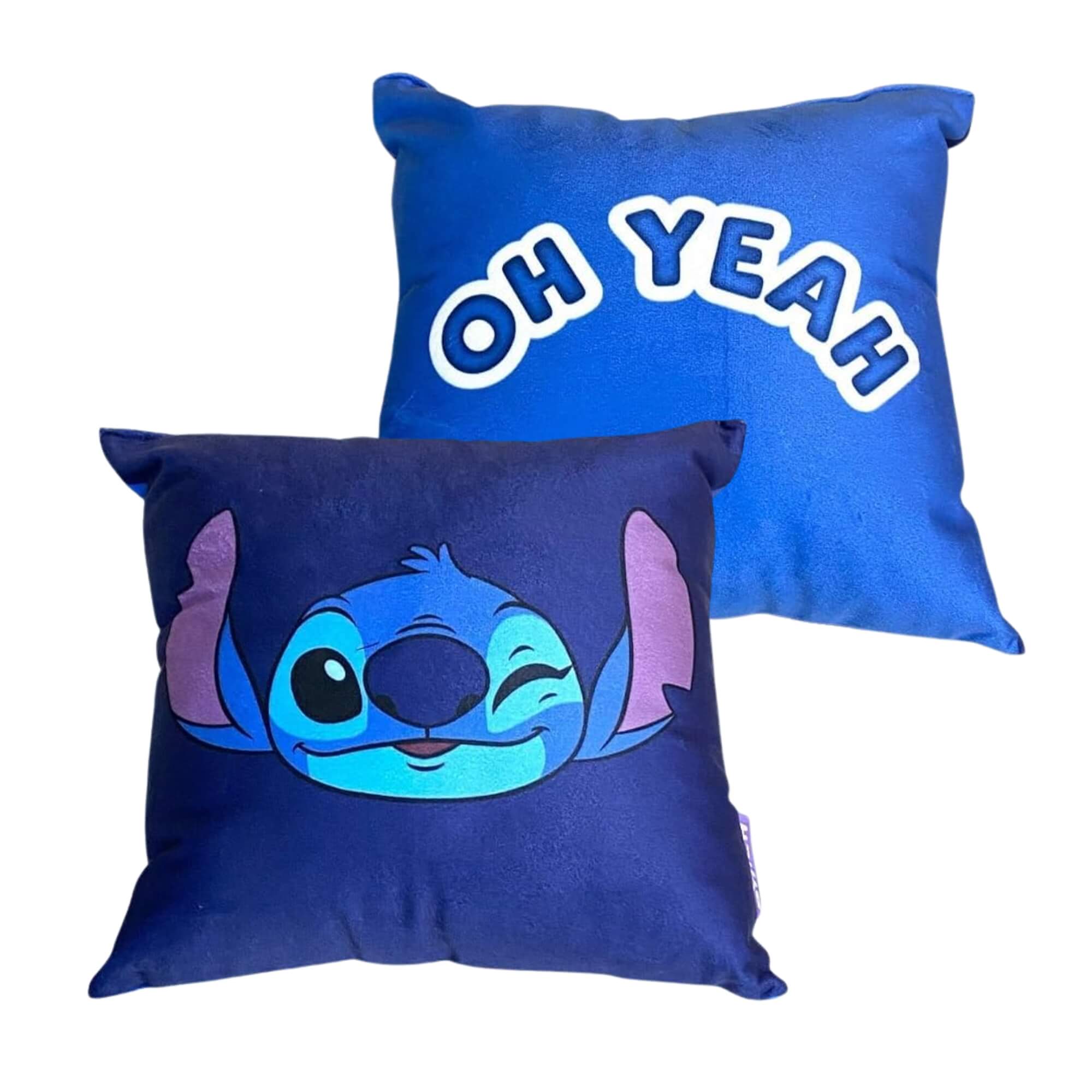 VAR Unidade Almofada Colecionável Stitch Disney Fibra Veludo 25x25cm Zona Criativa Estampa:Stitch Oh Yeah