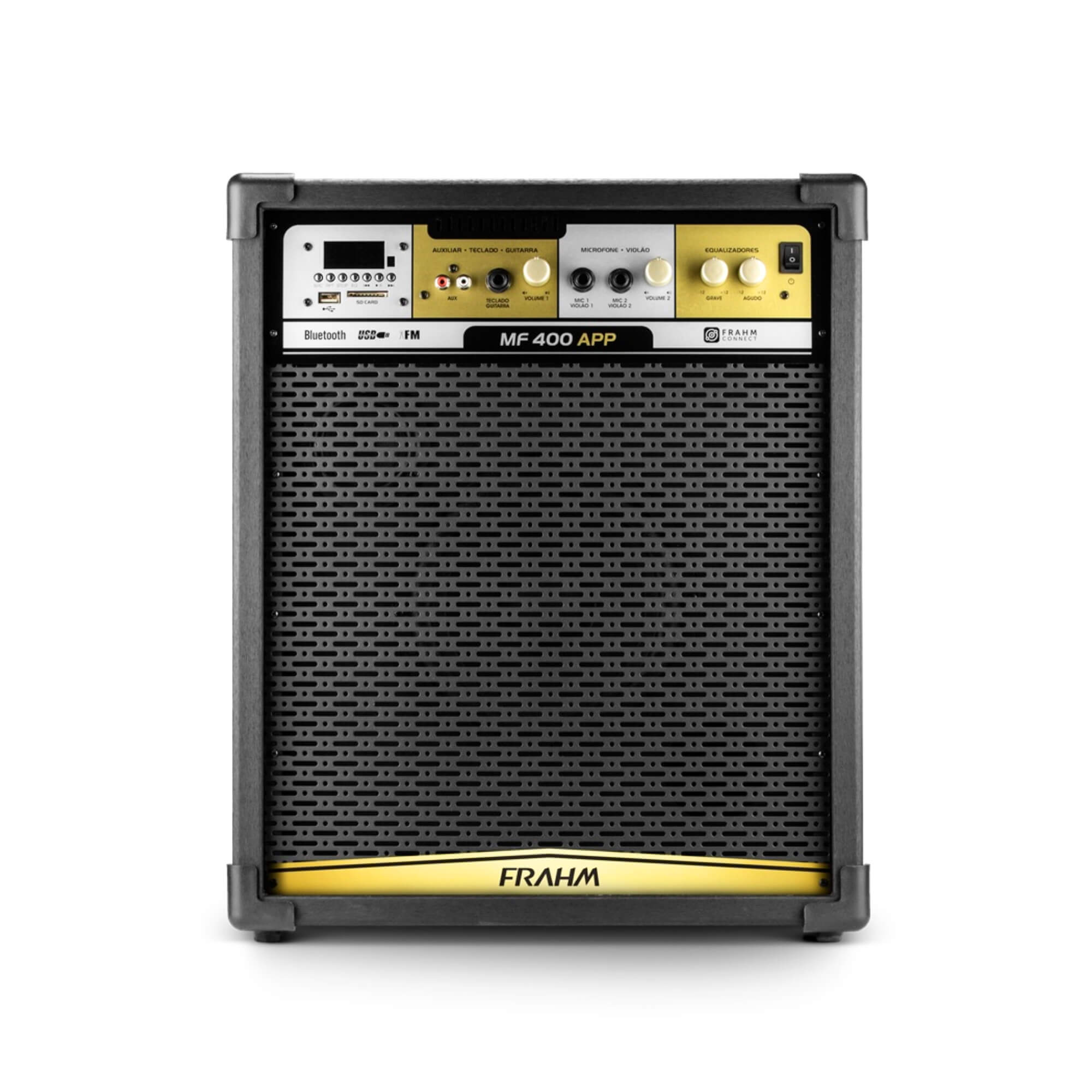 Caixa de Som Amplificada Bivolt 400WRMS Bluetooth / USB / FM / Aux RCA 2 Canais Frahm - MF400 31515