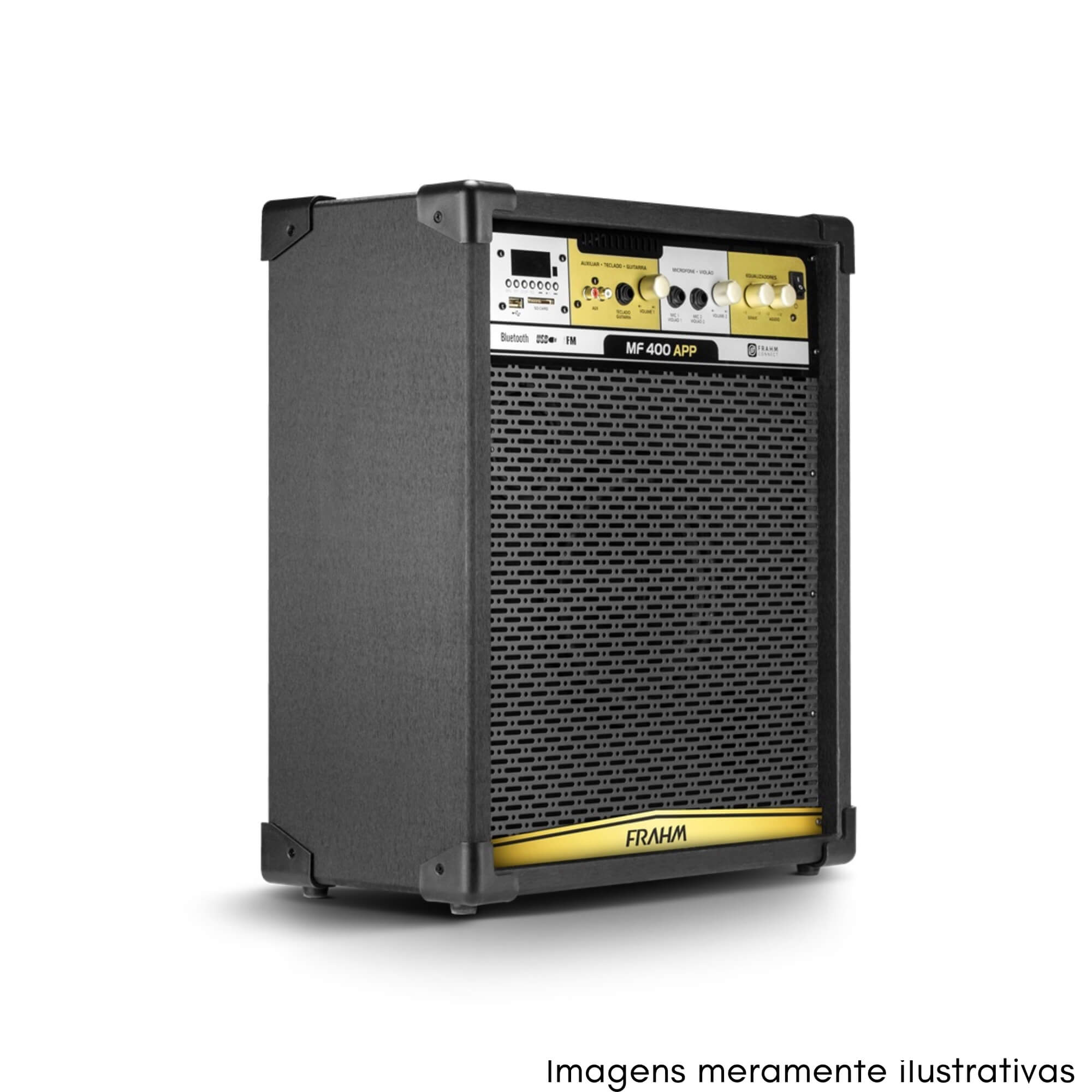Caixa de Som Amplificada Bivolt 400WRMS Bluetooth / USB / FM / Aux RCA 2 Canais Frahm - MF400 31515