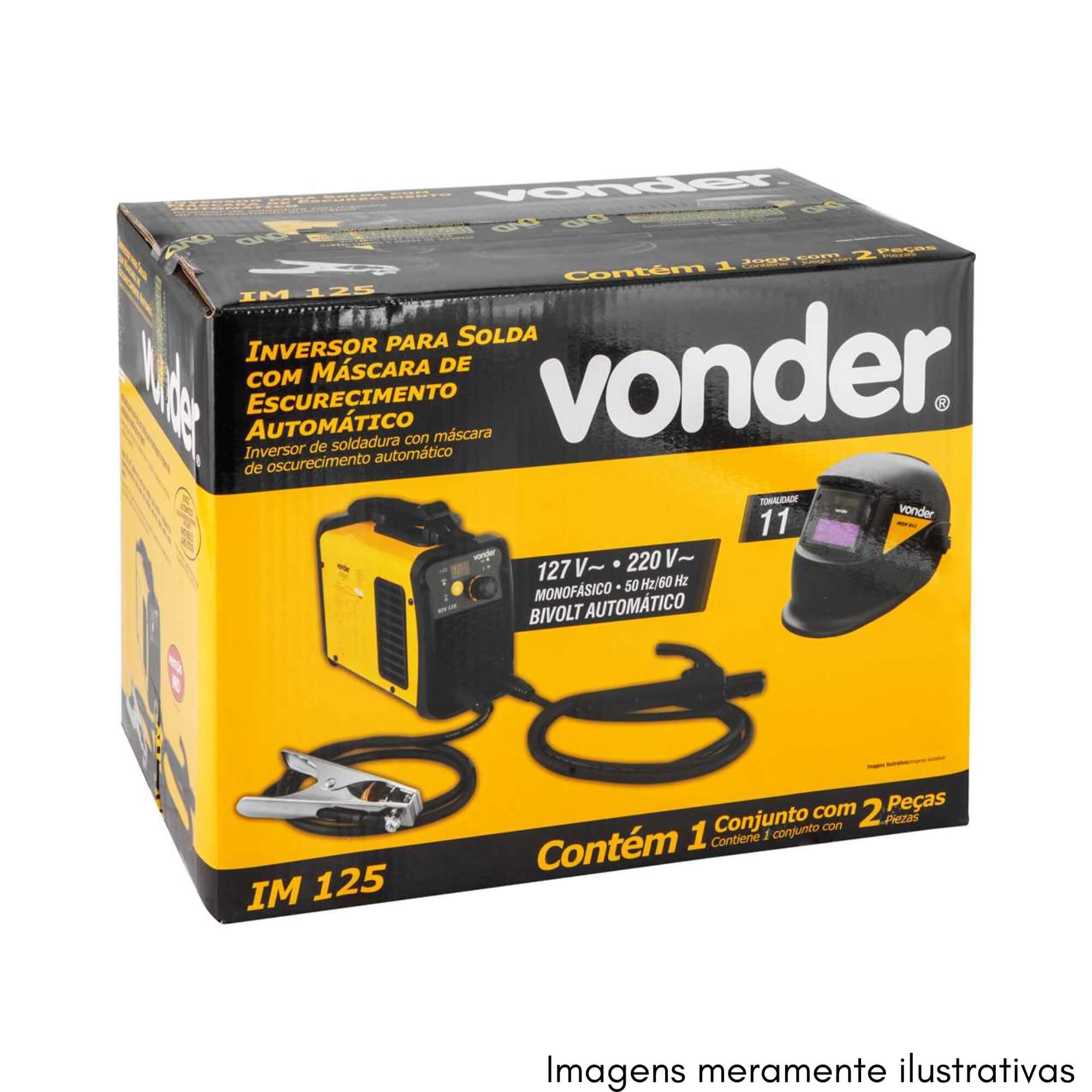 Inversor p/ Solda Eletrodo TIG 120 A IM 125 Máscara Escurecimento Tonalidade 11 Vonder - 6878125125
