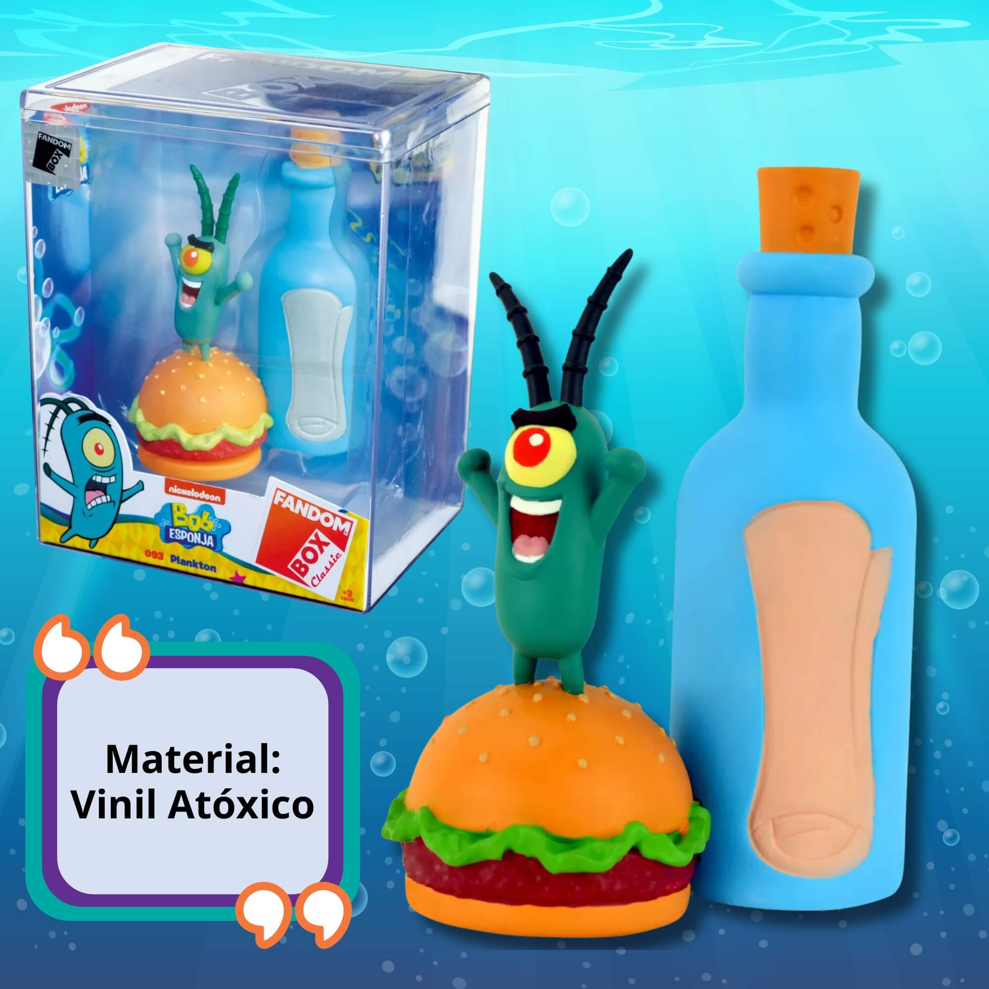 Fandom Box Plankton - Bob Esponja - Boneco Colecionável Material Vinil Atóxico Lider - 3509