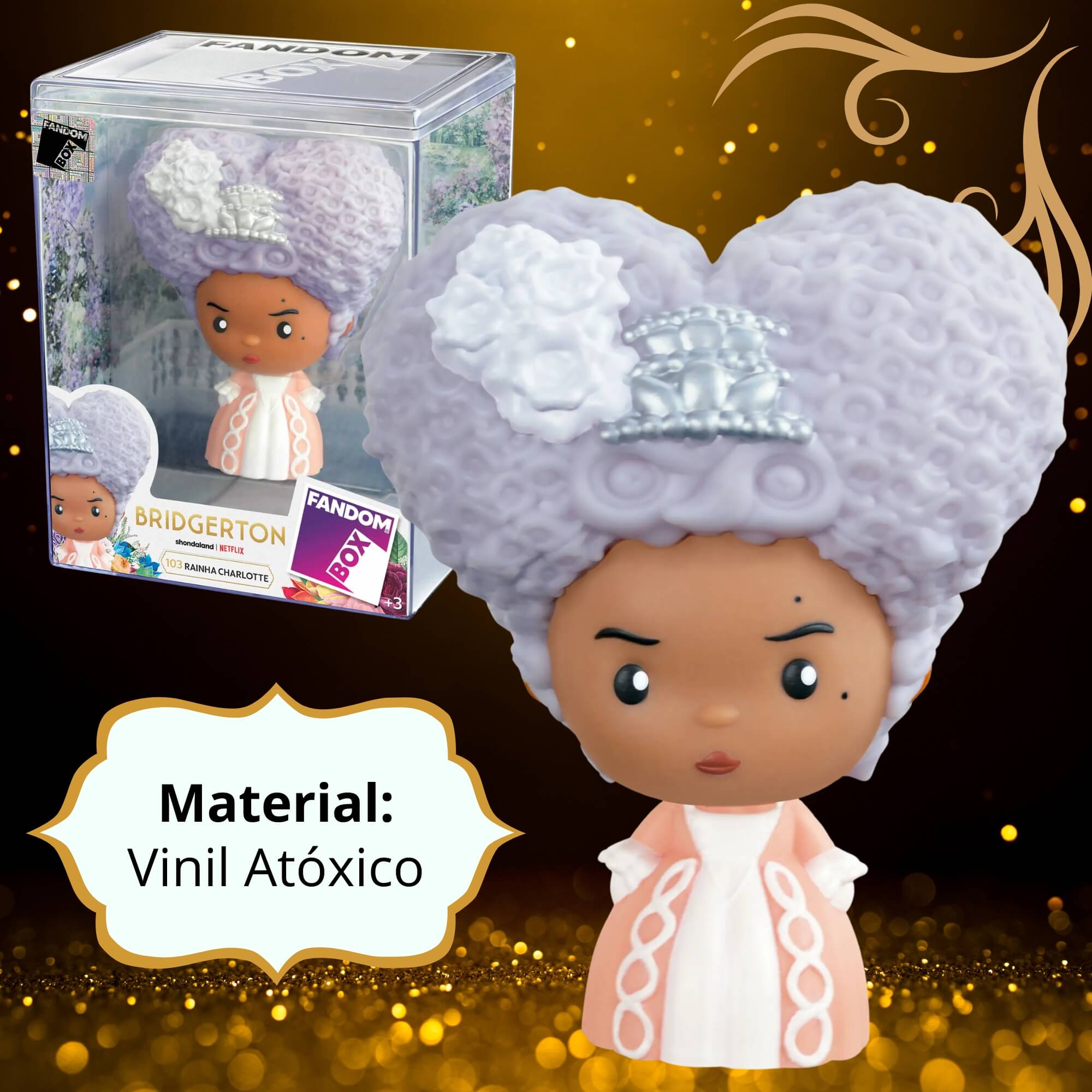 Fandom Box Rainha Charlote - Bridgerton - Boneco Colecionável Vinil Atóxico Lider - 3726