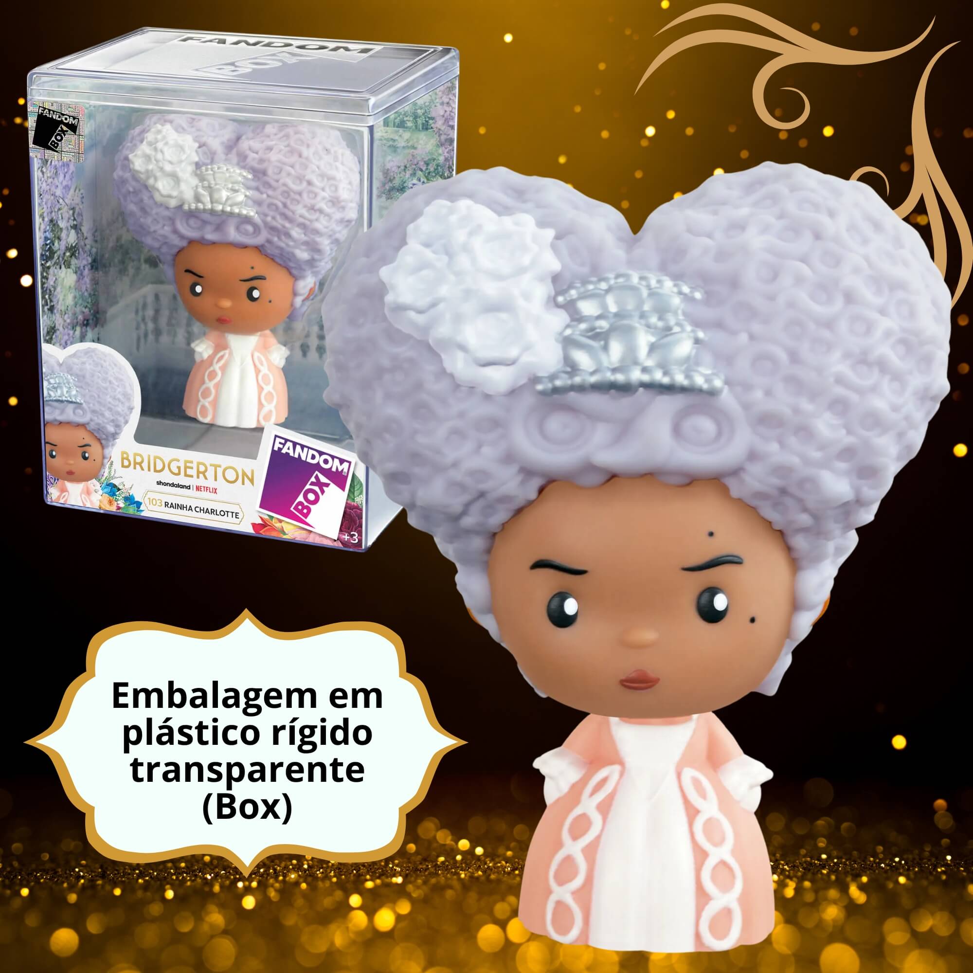 Fandom Box Rainha Charlote - Bridgerton - Boneco Colecionável Vinil Atóxico Lider - 3726