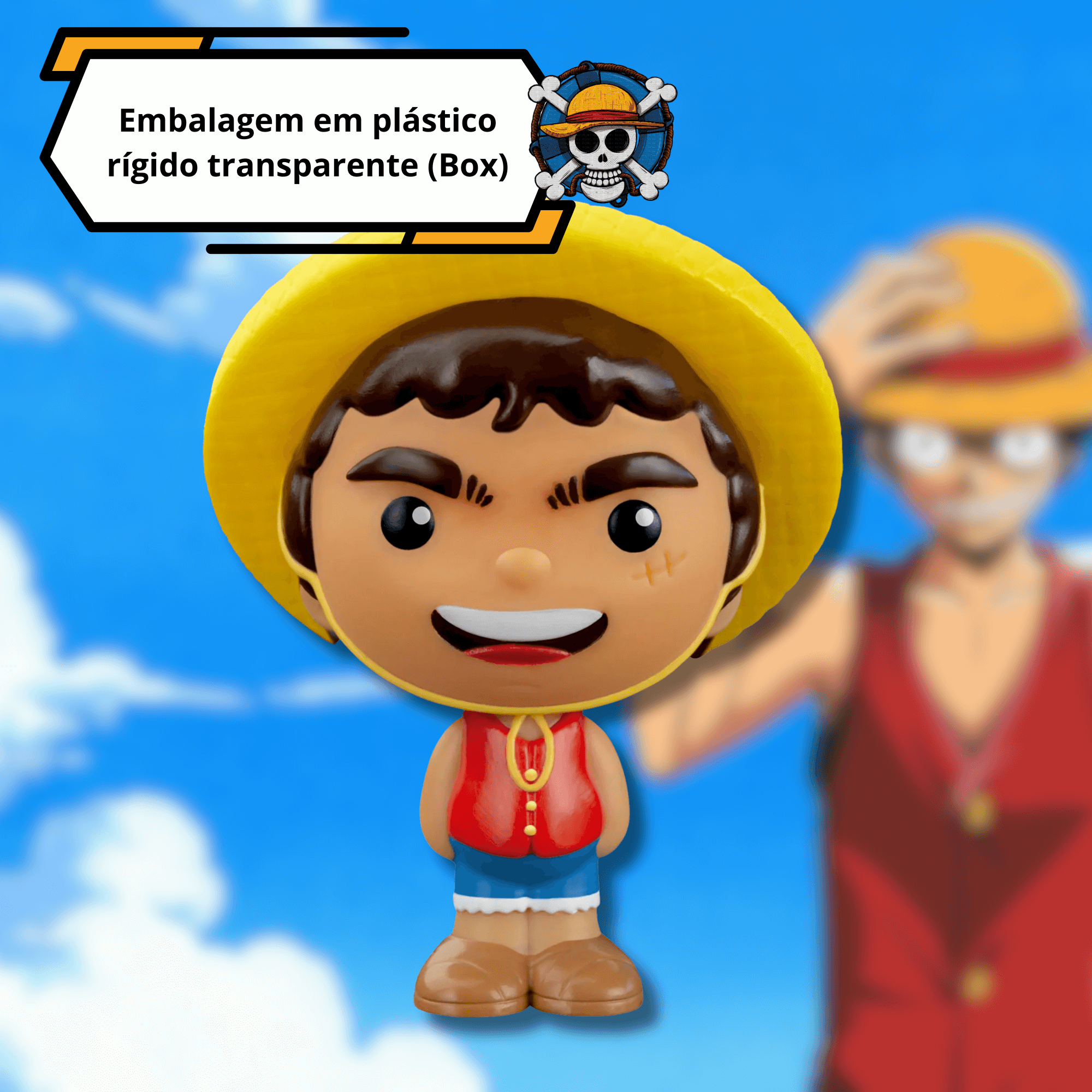 Fandom Box Monkey D. Luffy - One Piece - Boneco Colecionável Material Vinil Atóxico Lider - 3727