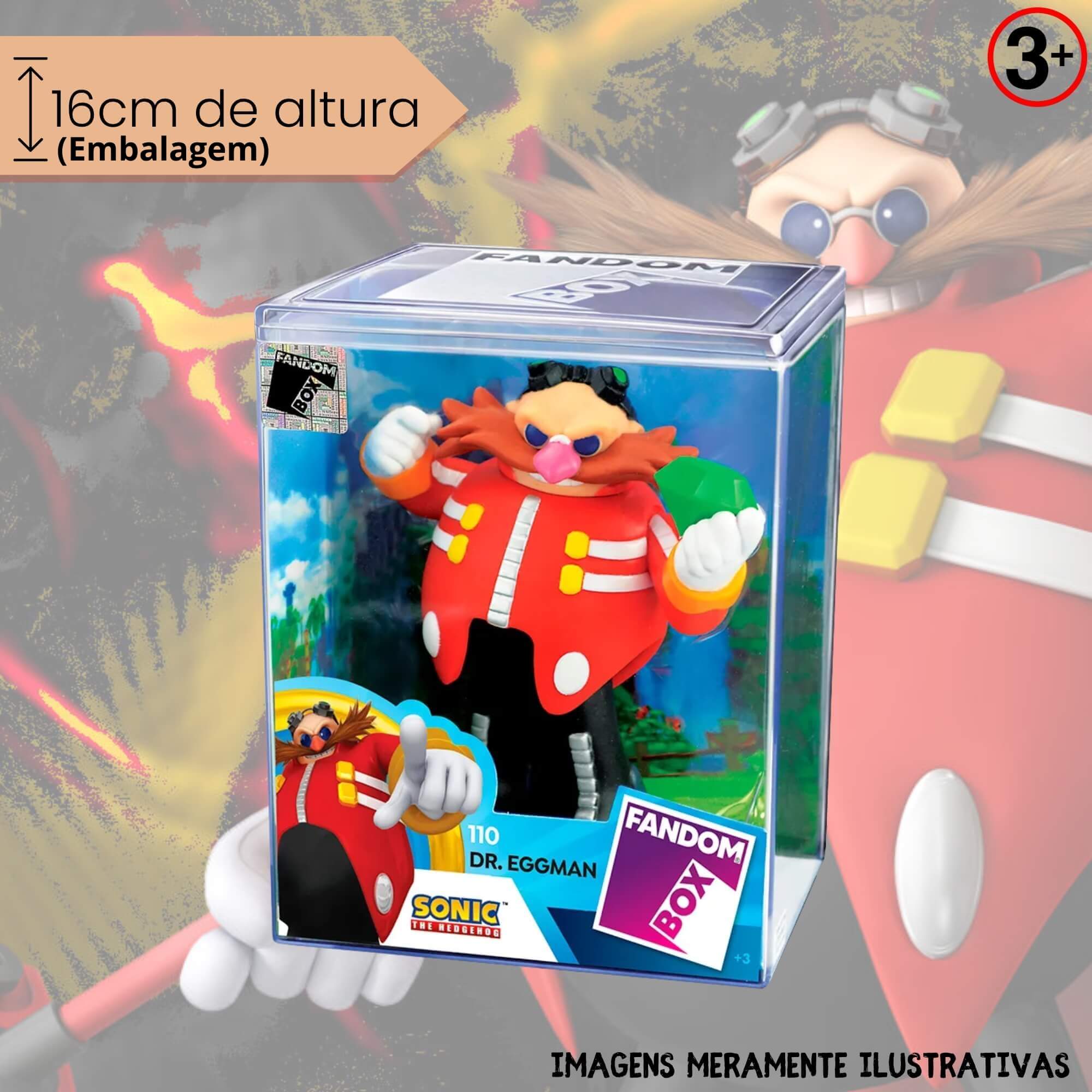 Fandom Box Turma do Sonic 110 Dr Eggman Boneco Miniatura Colecionável Líder - 3505