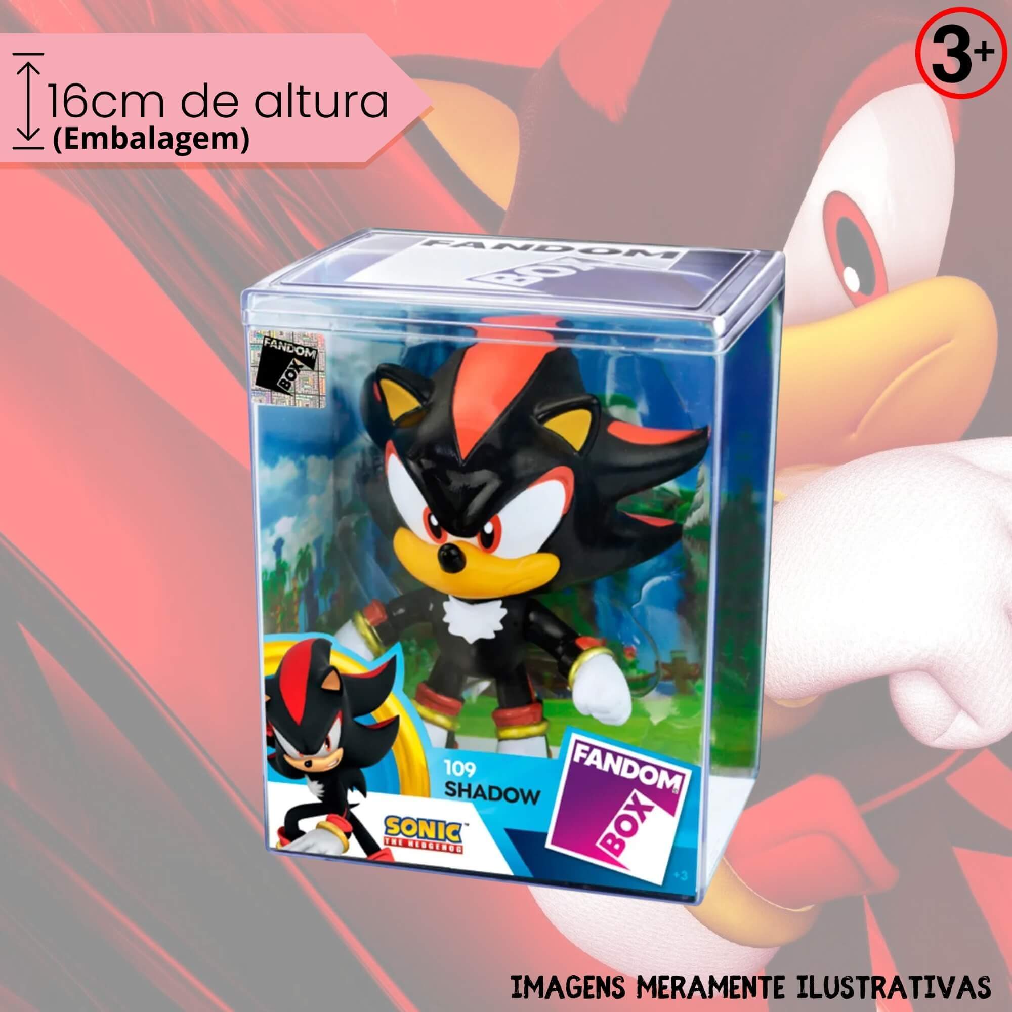 Fandom Box Turma do Sonic 109 Shadow Boneco Miniatura Colecionável Líder - 3504