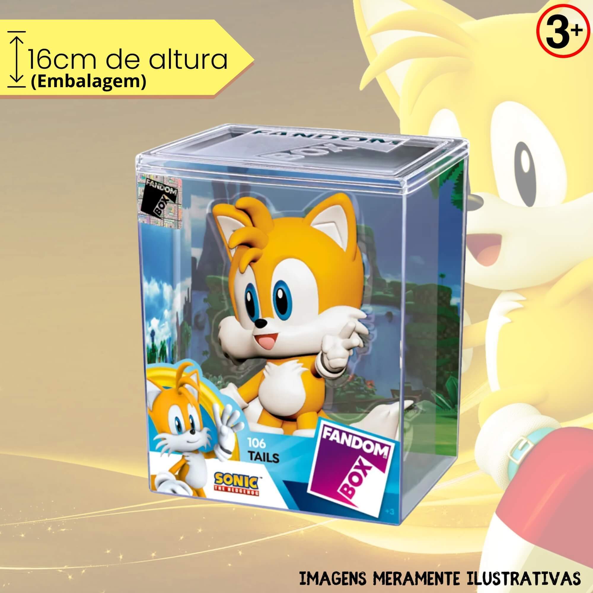Fandom Box Turma do Sonic 106 Tails Boneco Miniatura Colecionável Lider - 3501
