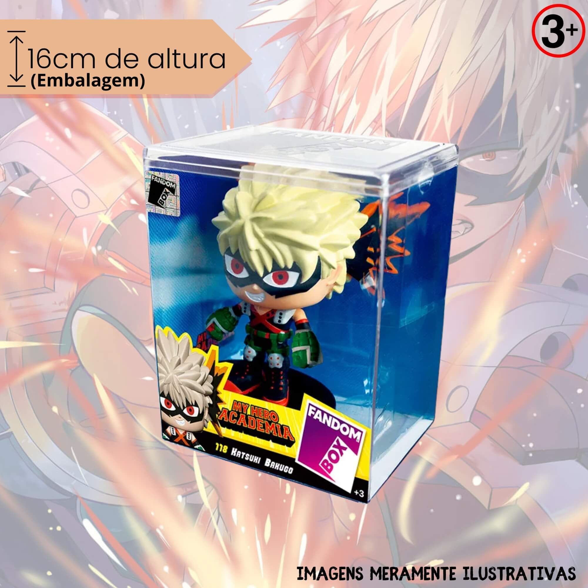Fandom Box Hero Academy Katsuki Bakugo Boneco Miniatura Colecionável Líder - 3684