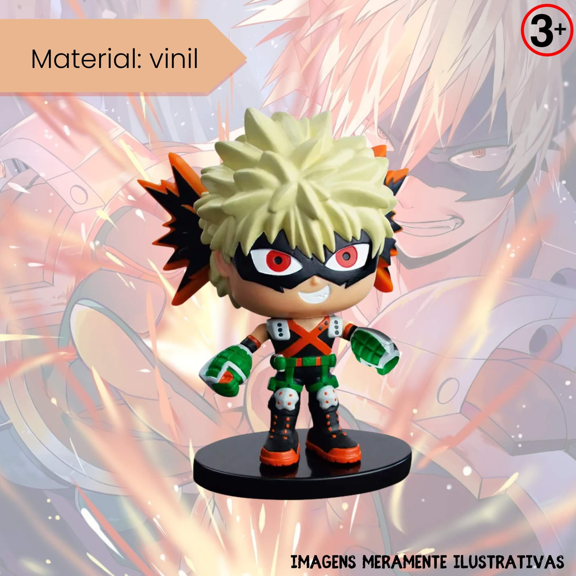Fandom Box Hero Academy Katsuki Bakugo Boneco Miniatura Colecionável Líder - 3684