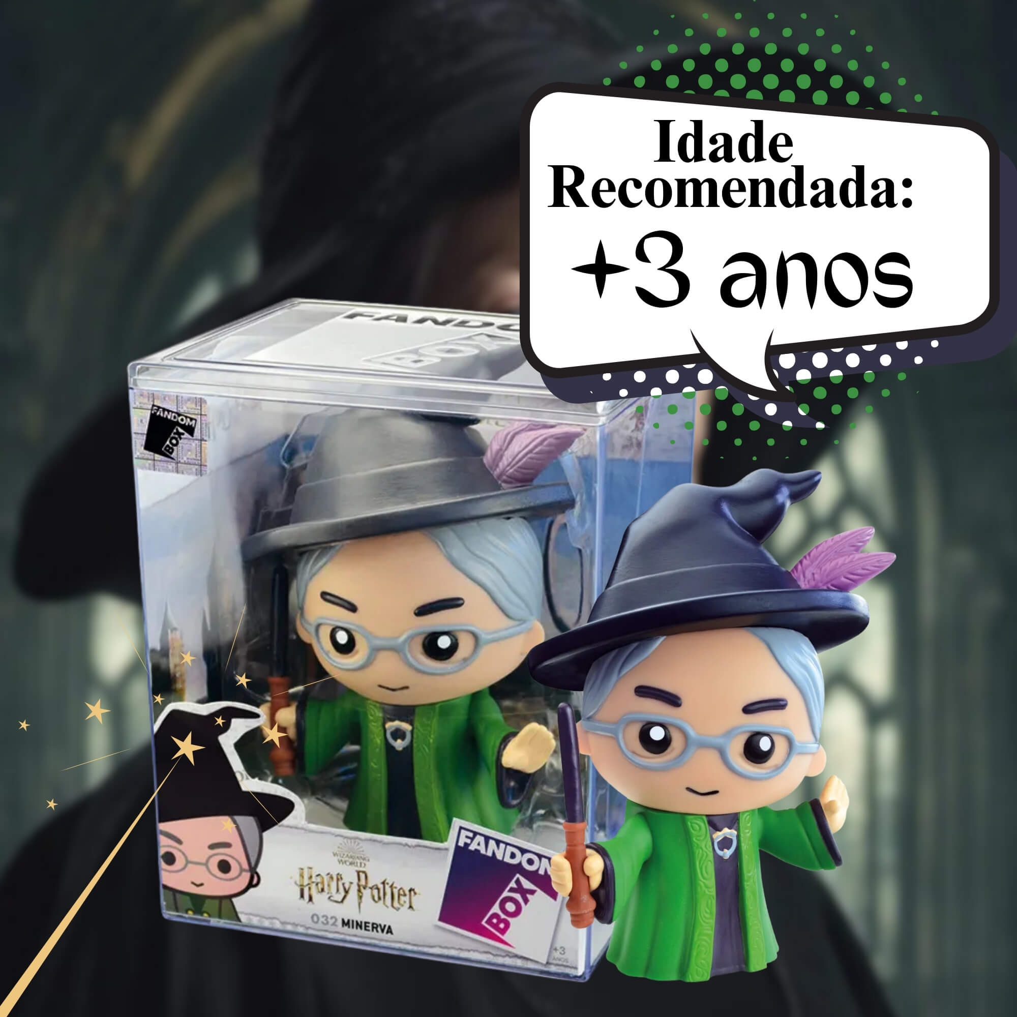 VAR Unidade Fandom Box Harry Potter Miniatura Boneco Colecionável 13cm Material Vinil Atóxico Líder Personagem:Minerva M