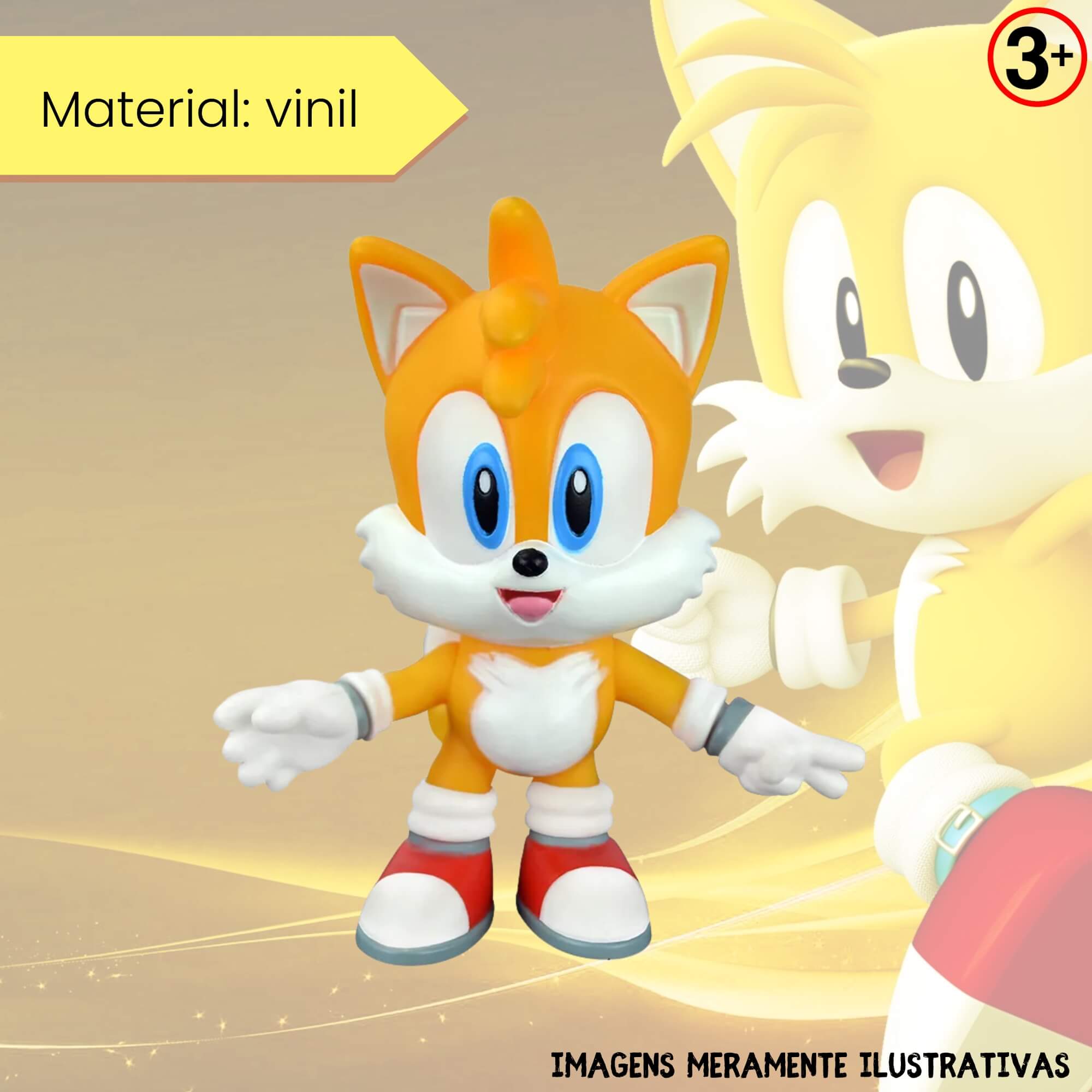 VAR Unidade Fandom Box Turma do Sonic 16cm Boneco Miniatura Colecionável Vinil Atoxico Lider Personagem:Tails