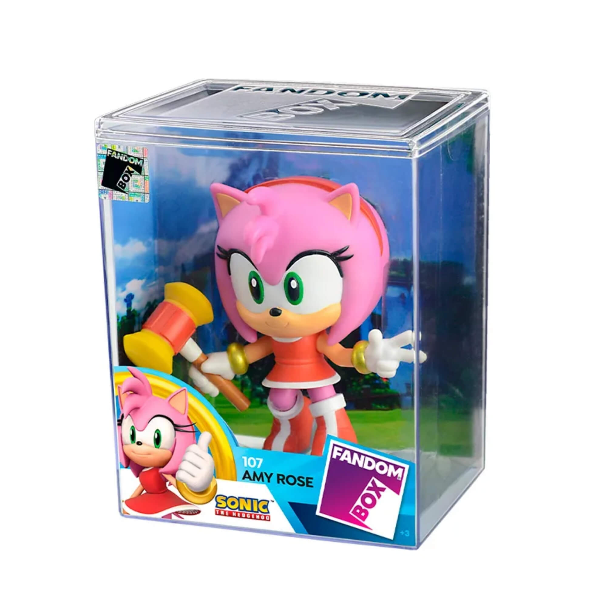 VAR Unidade Fandom Box Turma do Sonic 16cm Boneco Miniatura Colecionável Vinil Atoxico Lider Personagem:Amy Rose