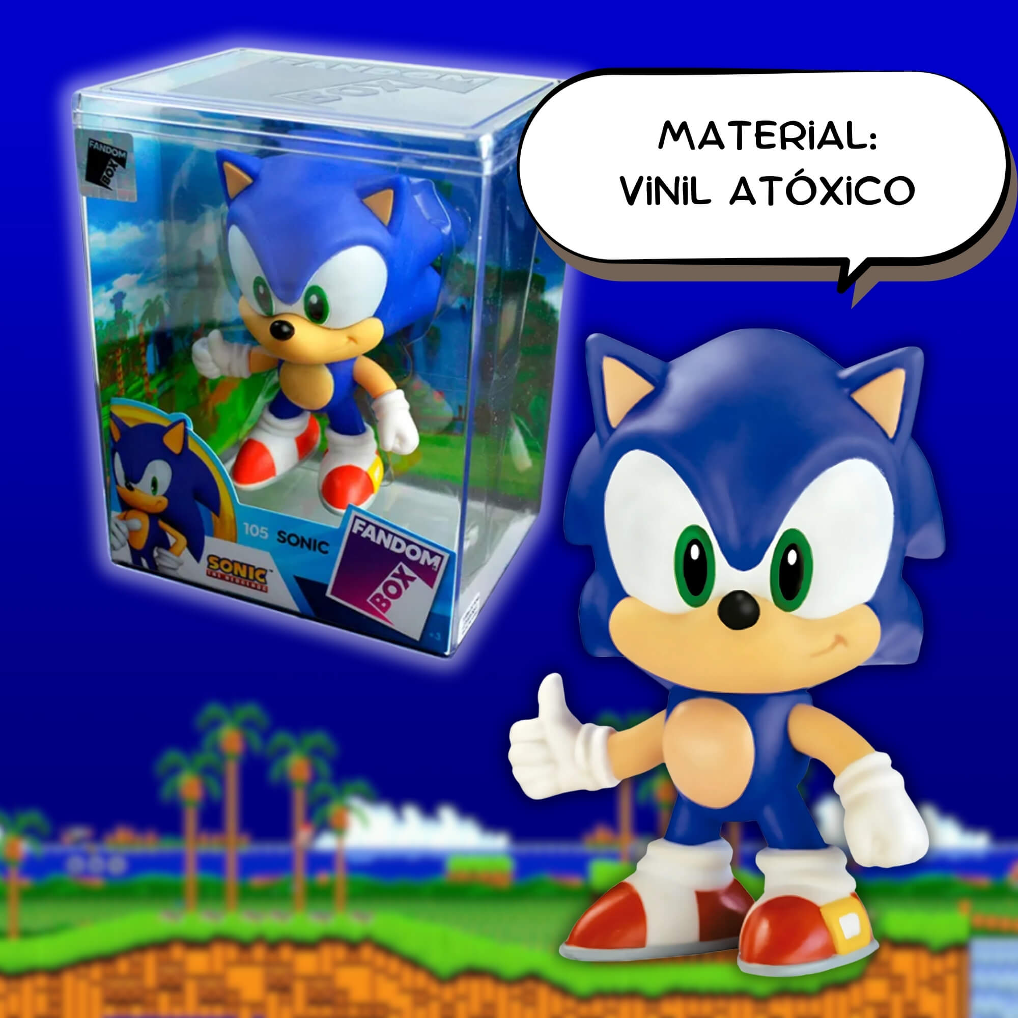 VAR Unidade Fandom Box Turma do Sonic 16cm Boneco Miniatura Colecionável Vinil Atoxico Lider Personagem:Sonic