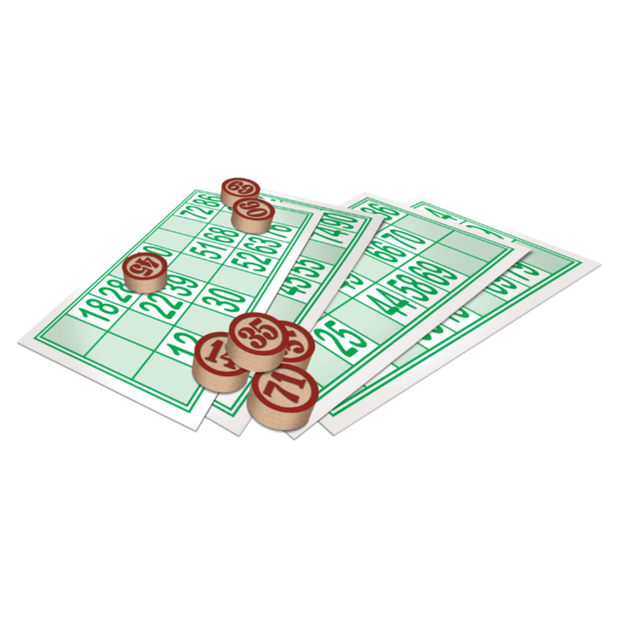Jogo de Loto 48 Cartelas Cartões com Peças de Madeira Xalingo 5294.3
