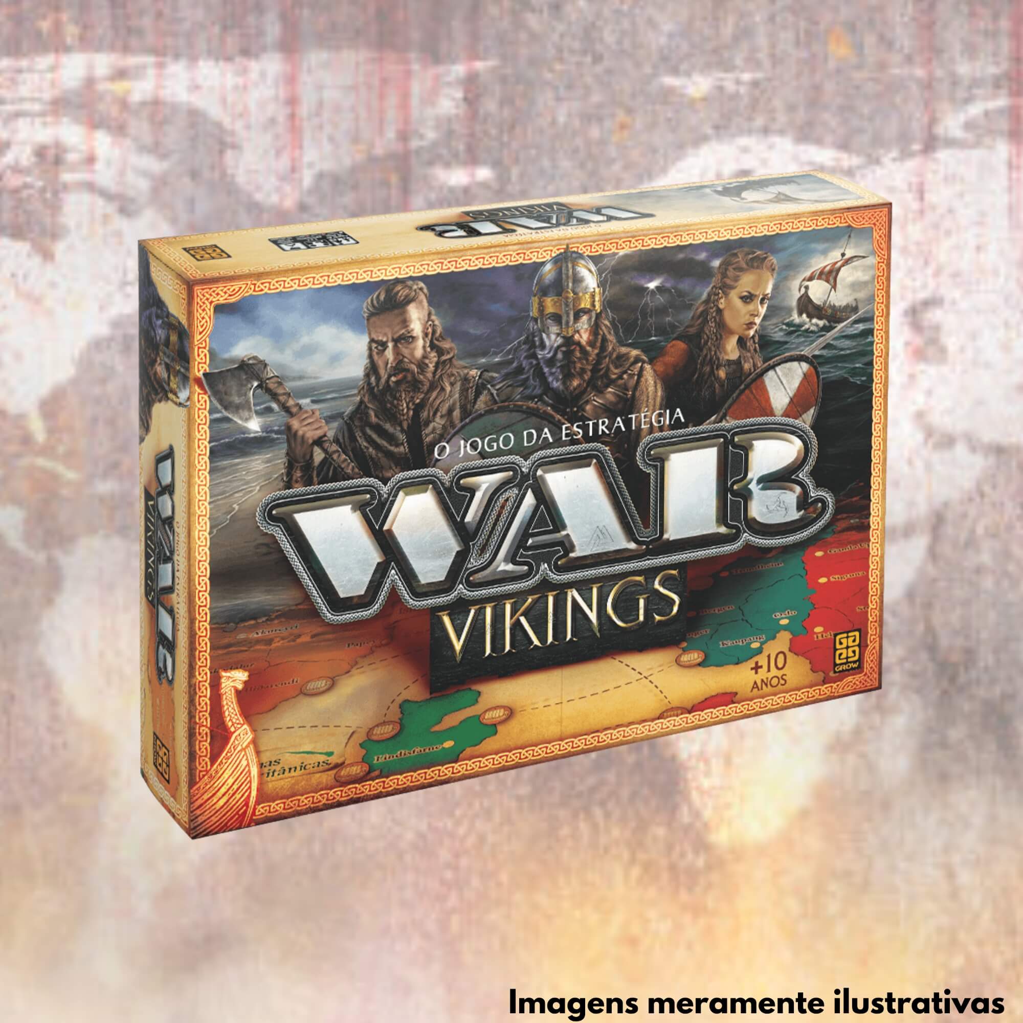Jogo de Tabuleiro War Vikings Estratégia Raciocínio Lógico +10 Anos Grow - 03450