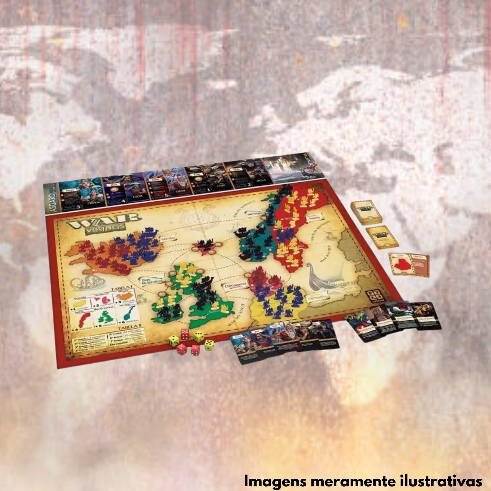 Jogo de Tabuleiro War Vikings Estratégia Raciocínio Lógico +10 Anos Grow - 03450