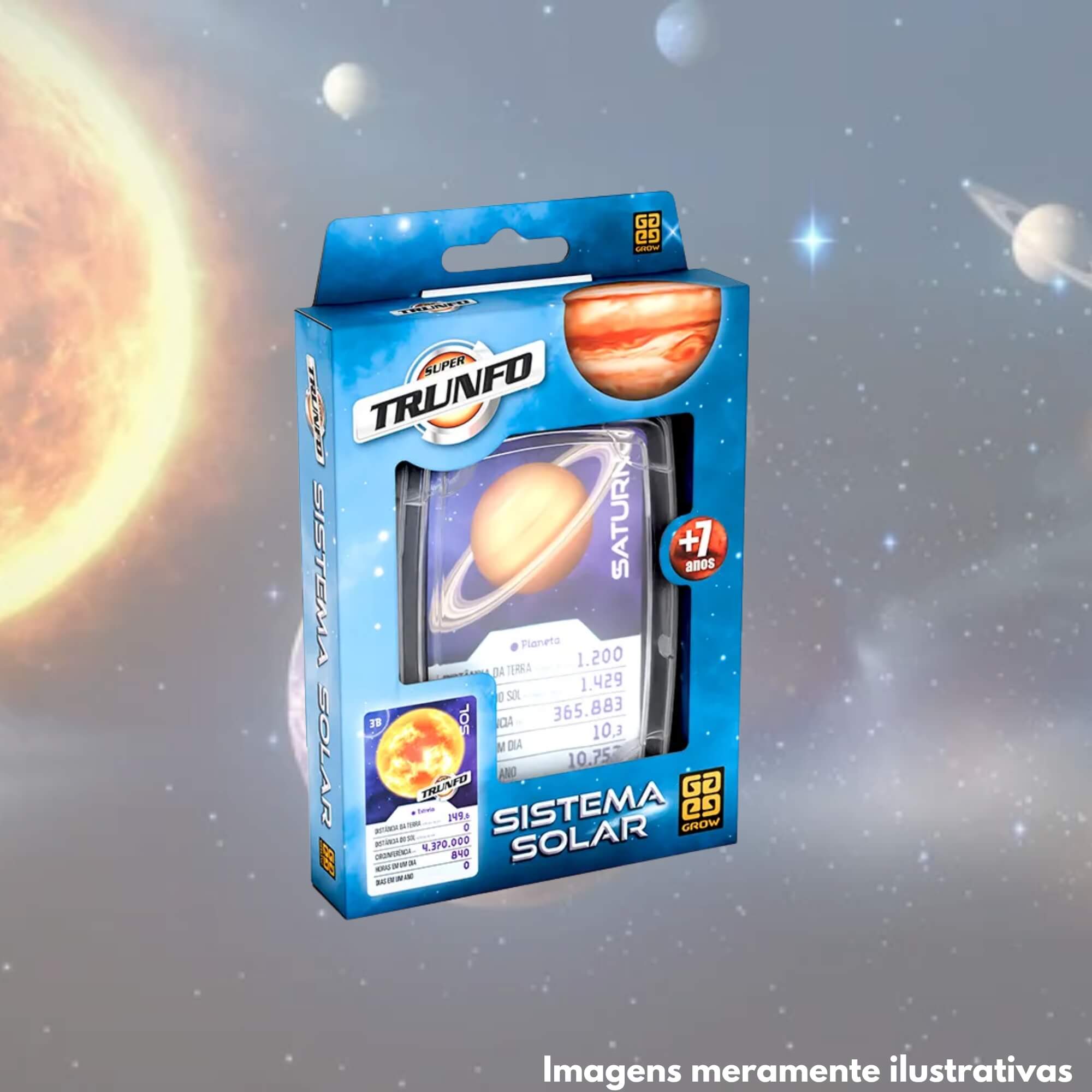 Brinquedo Jogo de Cartas Super Trunfo Sistema Solar 32 Cartas Grow - 04753