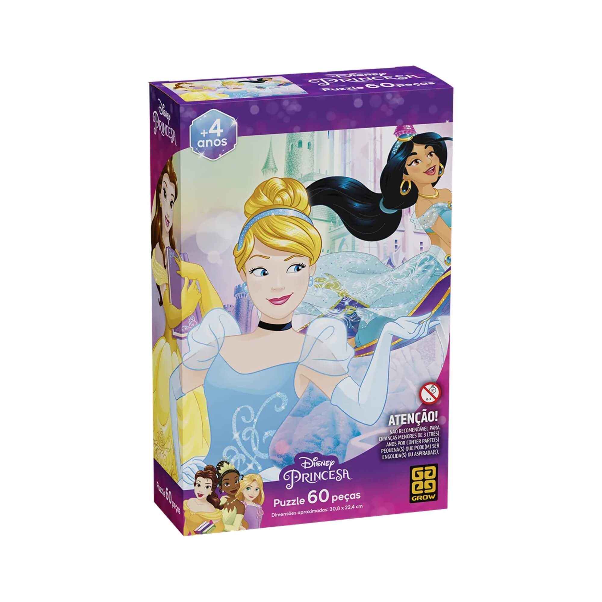 Quebra-Cabeça Infantil Princesas 60 Peças Grow - 02163