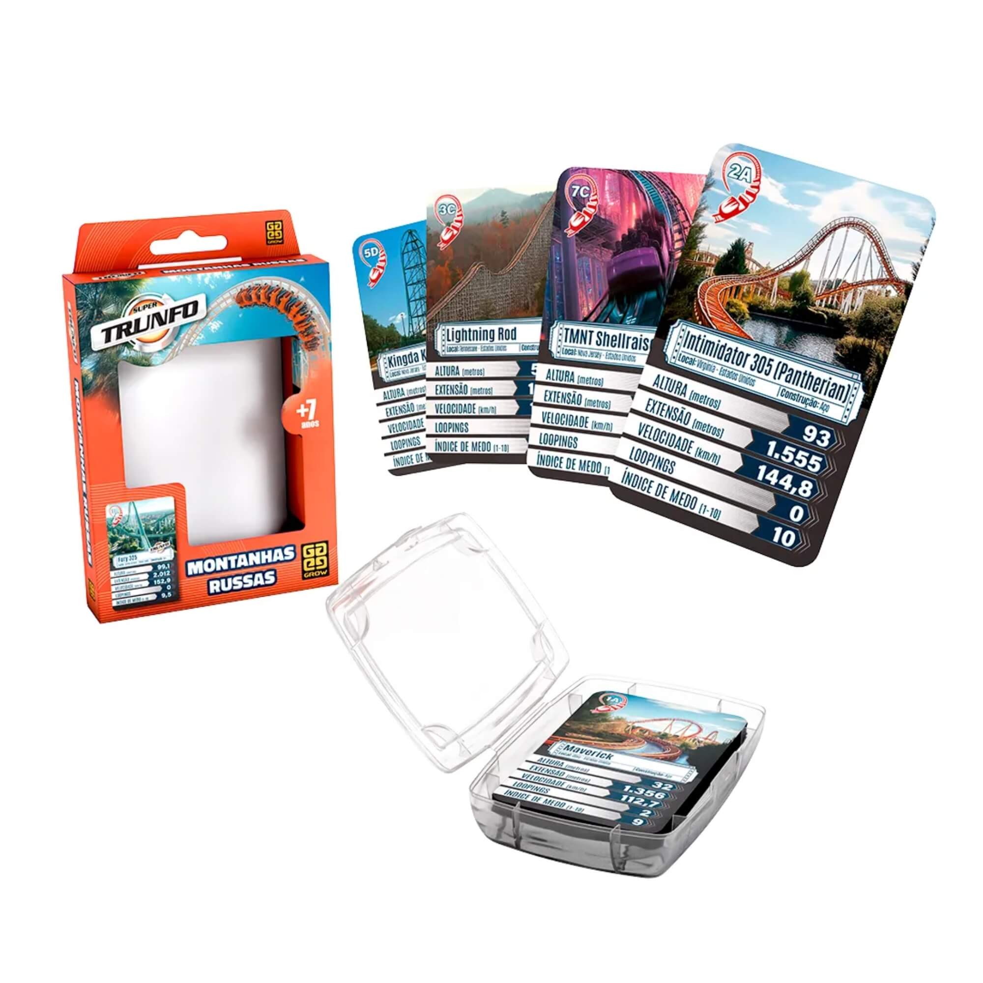 Brinquedo Infantil Jogo de Cartas Super Trunfo Montanhas Russas Grow - 04819