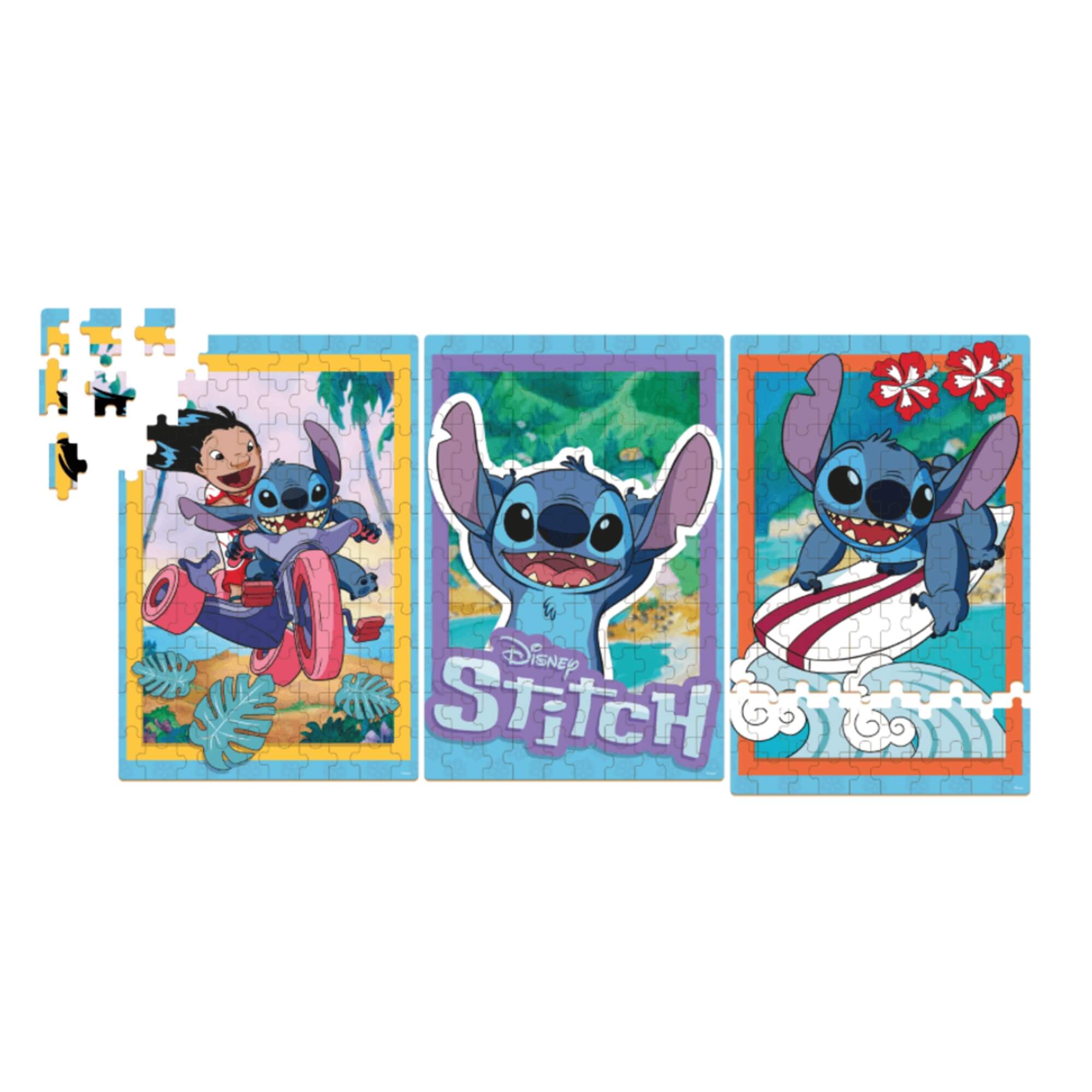 Quebra-Cabeça Infantil Stitch - 3 Cenas 300 Peças Xalingo - 12221
