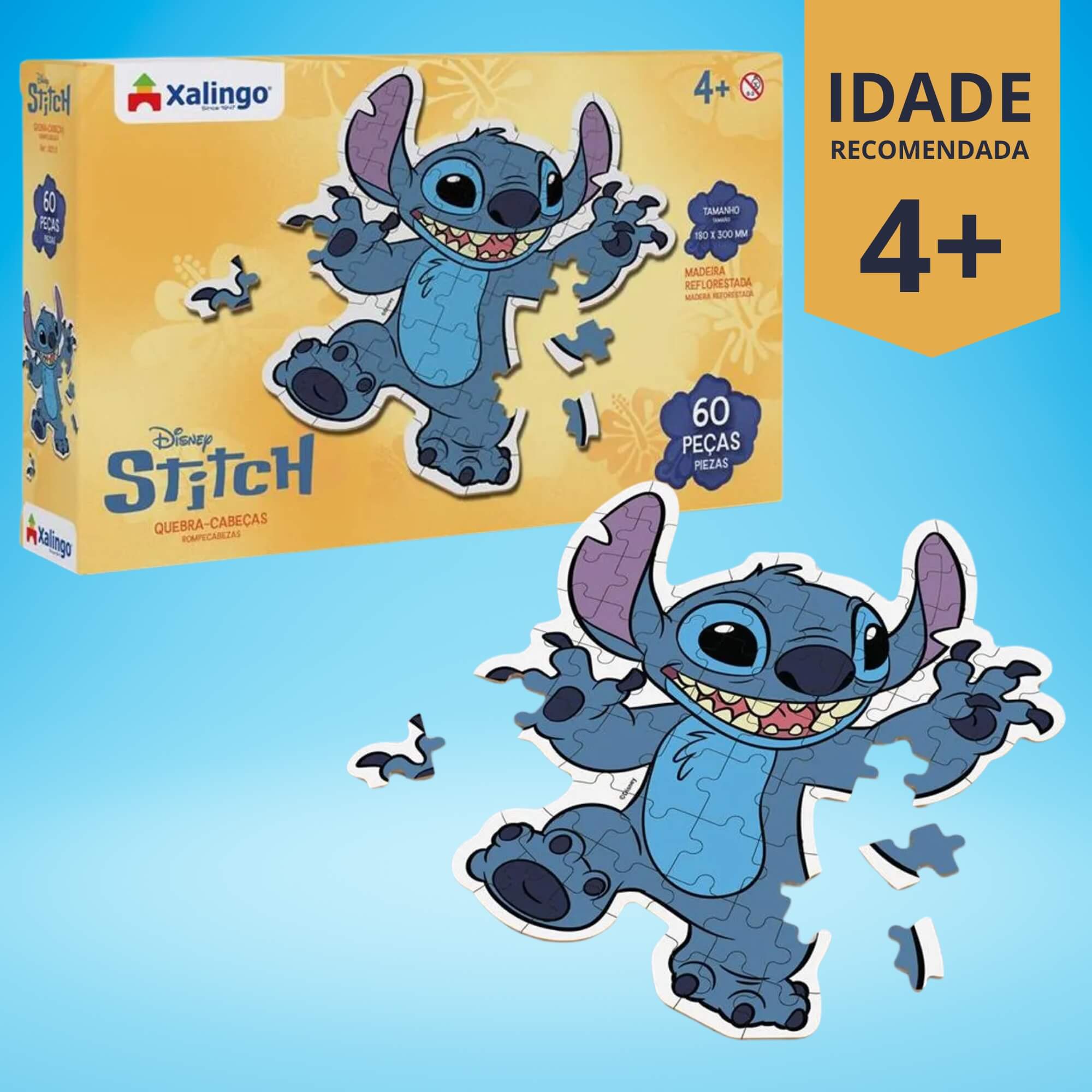 Quebra-Cabeça Infantil Stitch 60 Peças Xalingo - 12210