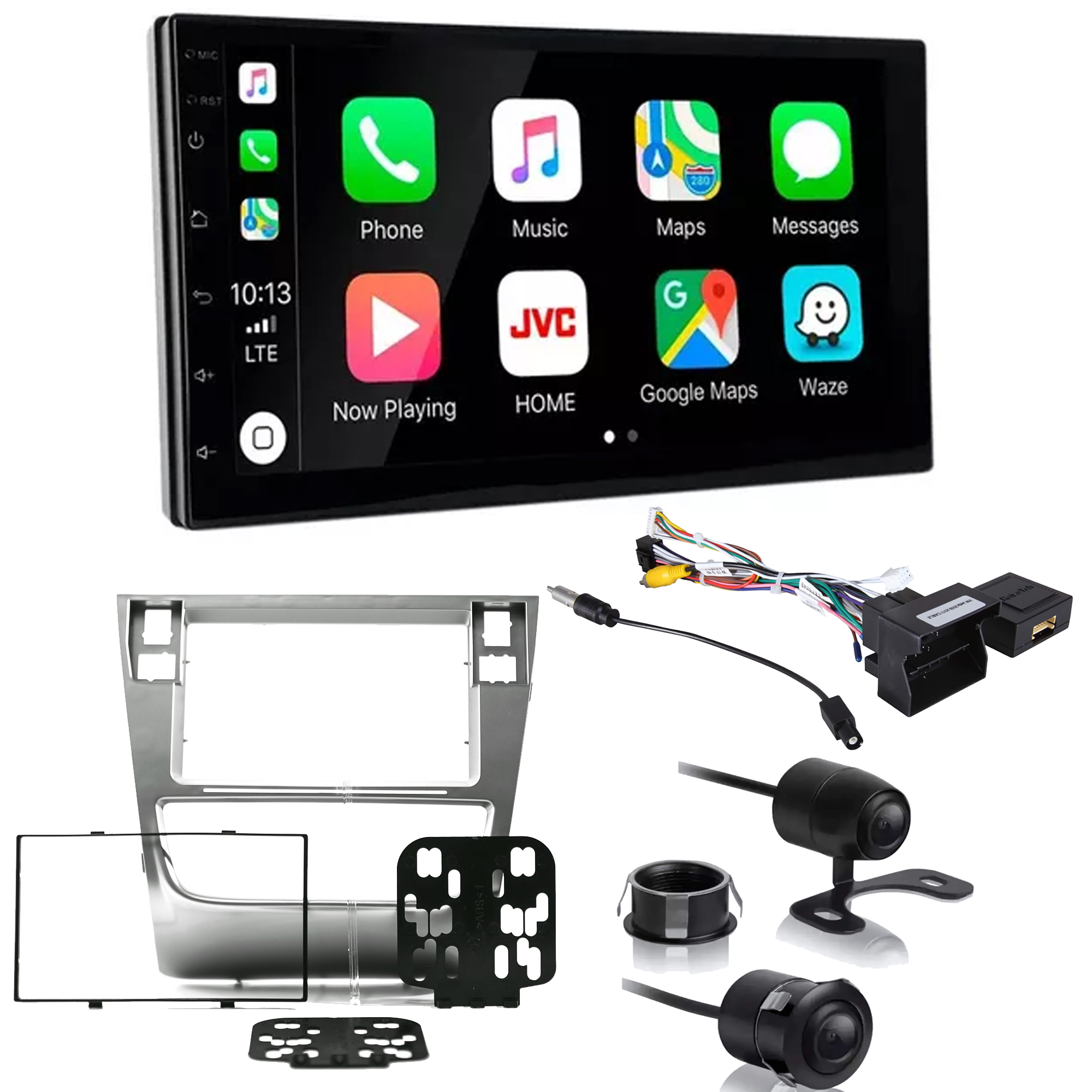 COMP Kit Multimidia Gol Voyage Saveiro G6 Prata + Câmera de ré  Android 13 7" 2+32GB  Carplay e Android Auto HT-7210CA