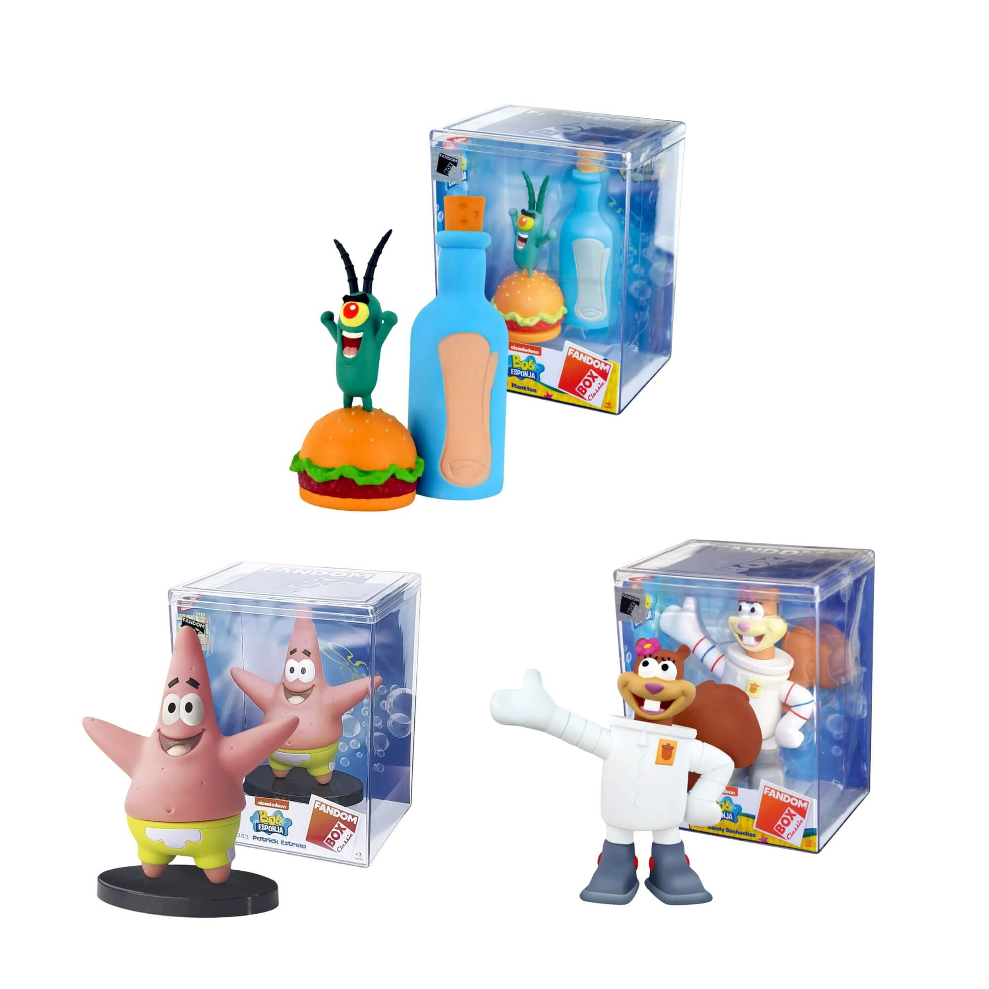 VAR Unidade Fandom Box Turma do Bob Esponja Boneco 11cm Miniatura Colecionável Material Vinil Líder