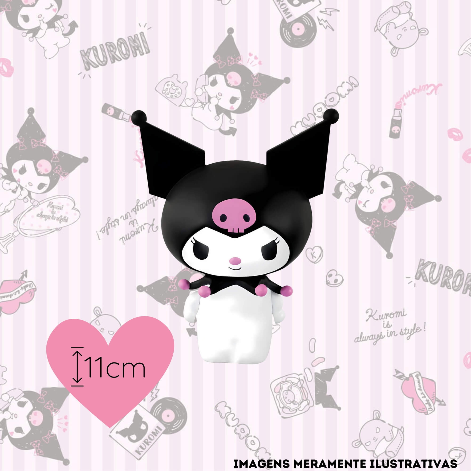 COMP Kit 3 Fandom Box Hello Kitty Boneco 11cm Miniatura Colecionável Material Vinil Líder