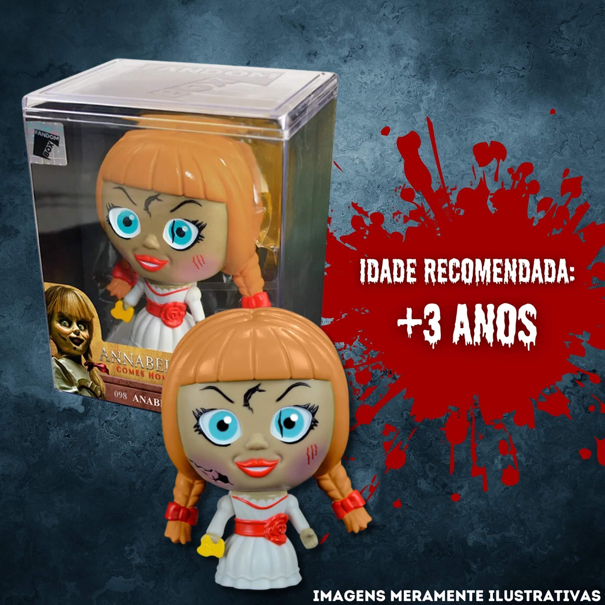 COMP Kit Fandom Box Annabelle + Chucky Boneco 11cm Miniatura Colecionável Vinil Atóxico Lider