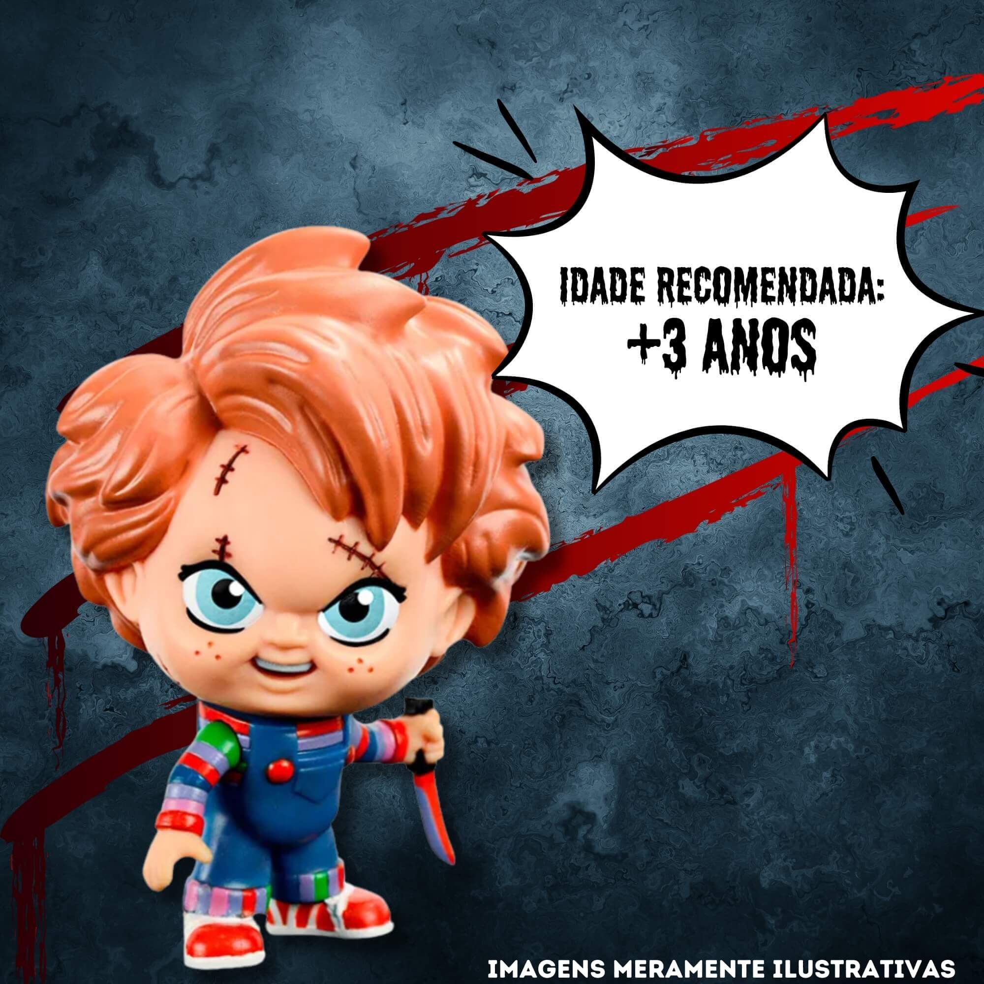 COMP Kit Fandom Box Annabelle + Chucky Boneco 11cm Miniatura Colecionável Vinil Atóxico Lider