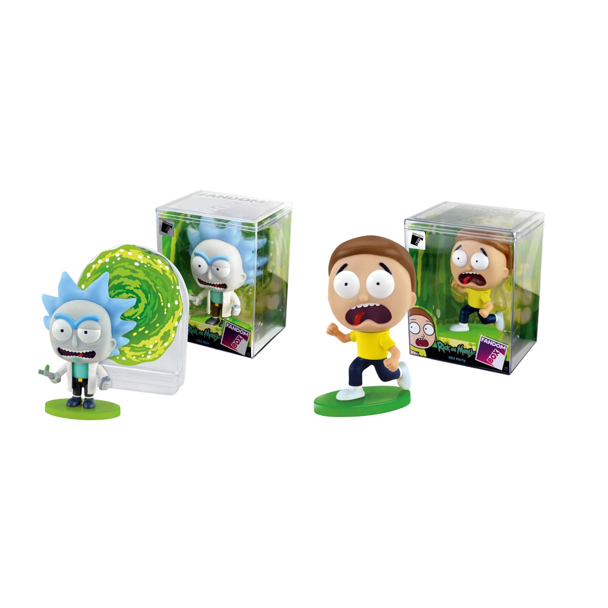 COMP Kit Fandom Box Rick e Morty Boneco 11cm Miniatura Colecionável Material Vinil Atóxico Lider