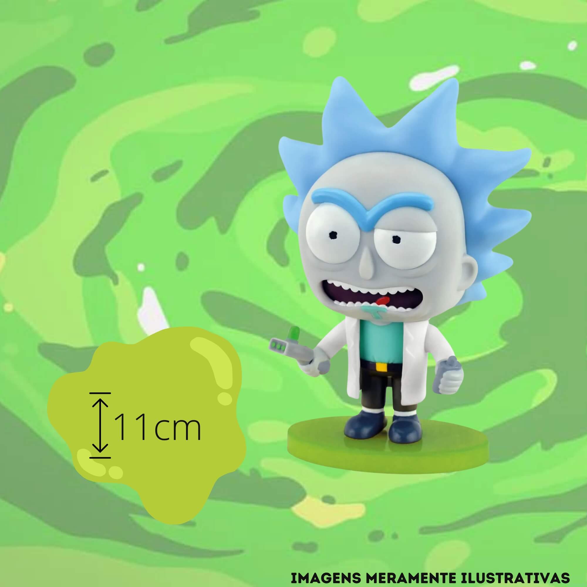 COMP Kit Fandom Box Rick e Morty Boneco 11cm Miniatura Colecionável Material Vinil Atóxico Lider