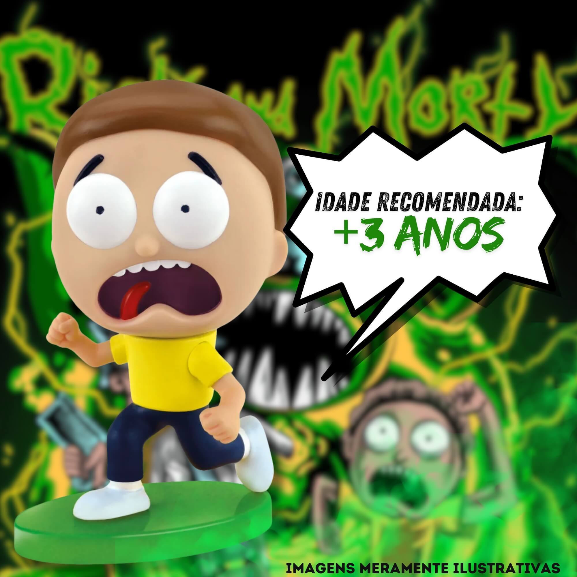 COMP Kit Fandom Box Rick e Morty Boneco 11cm Miniatura Colecionável Material Vinil Atóxico Lider