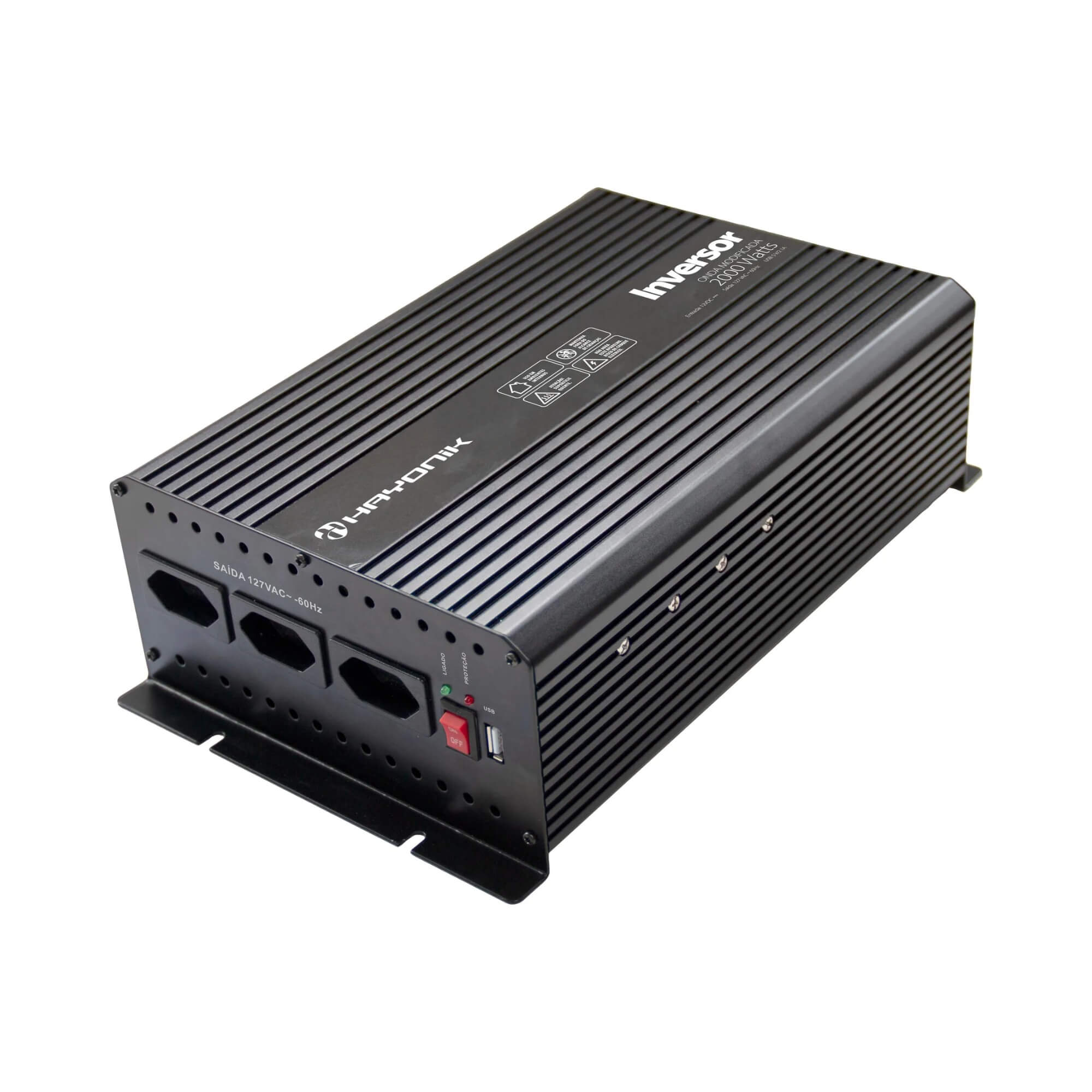 Inversor de Onda Modificada MSW112 2000W 12V/127V USB Hayonik - 84816