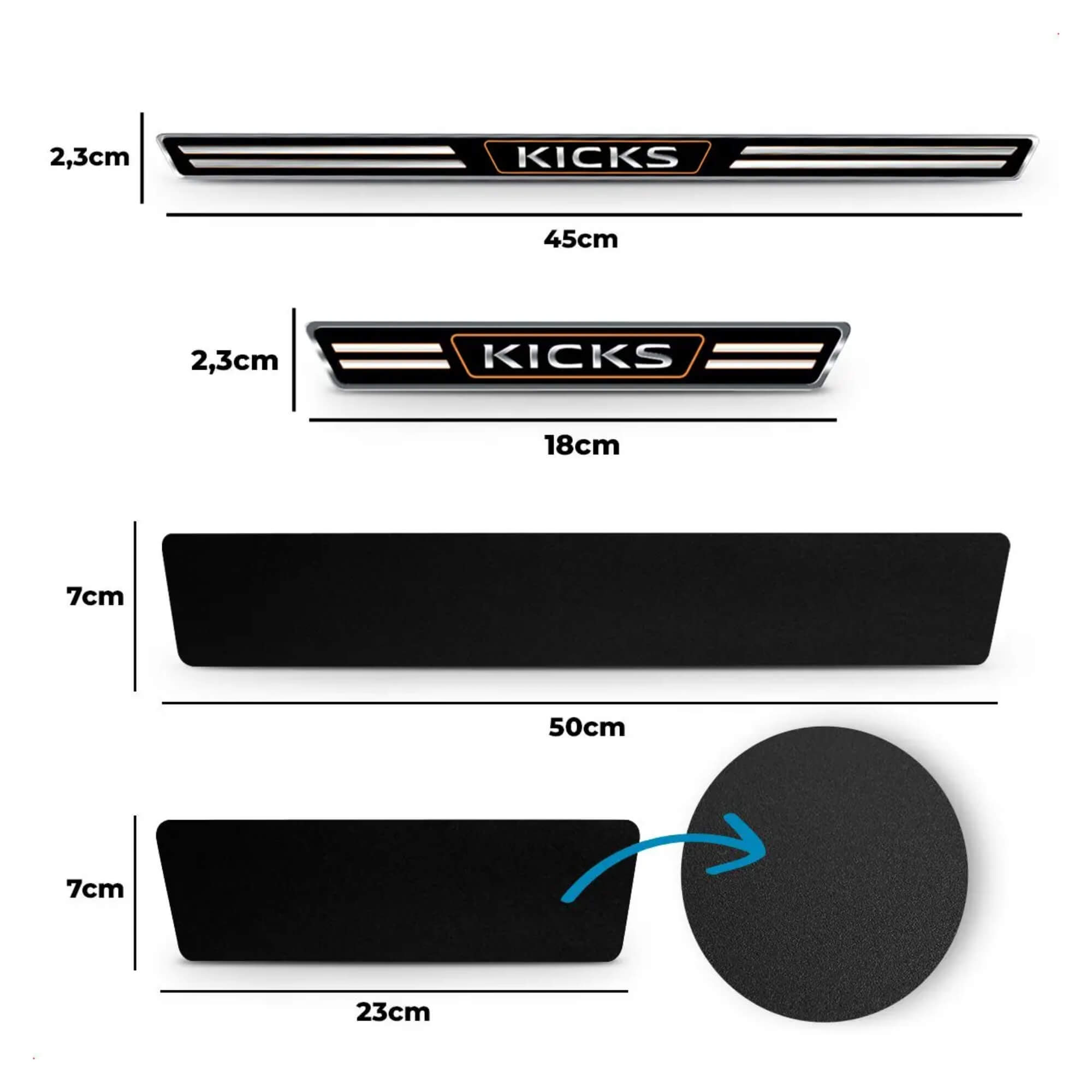 Soleira Adesiva Premium Proteção de Porta Elegance Kicks 16/23 4 Portas Veikko - NA01260035