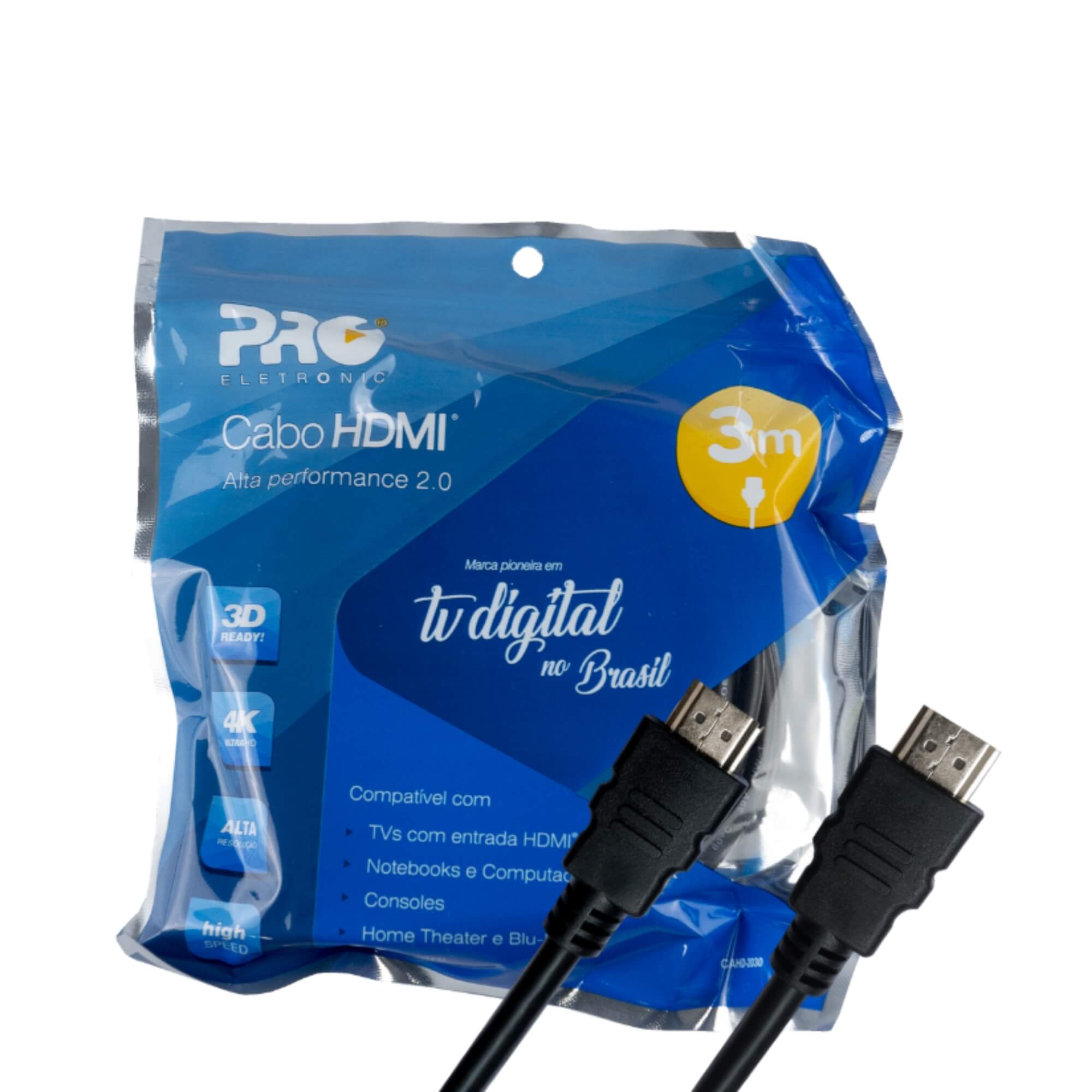 Cabo HDMI 2.0 4K UltraHD 3M Pro Eletronic - CAHD-2030