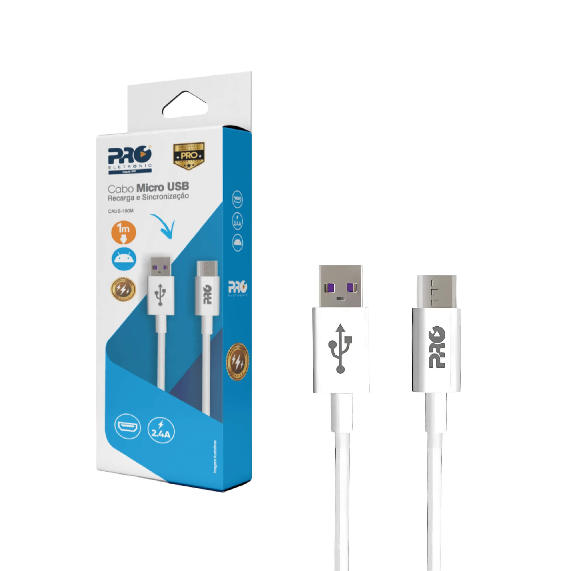 Cabo USB para Micro USB 1 Metro Pro Eletronic - CAUSB-100M