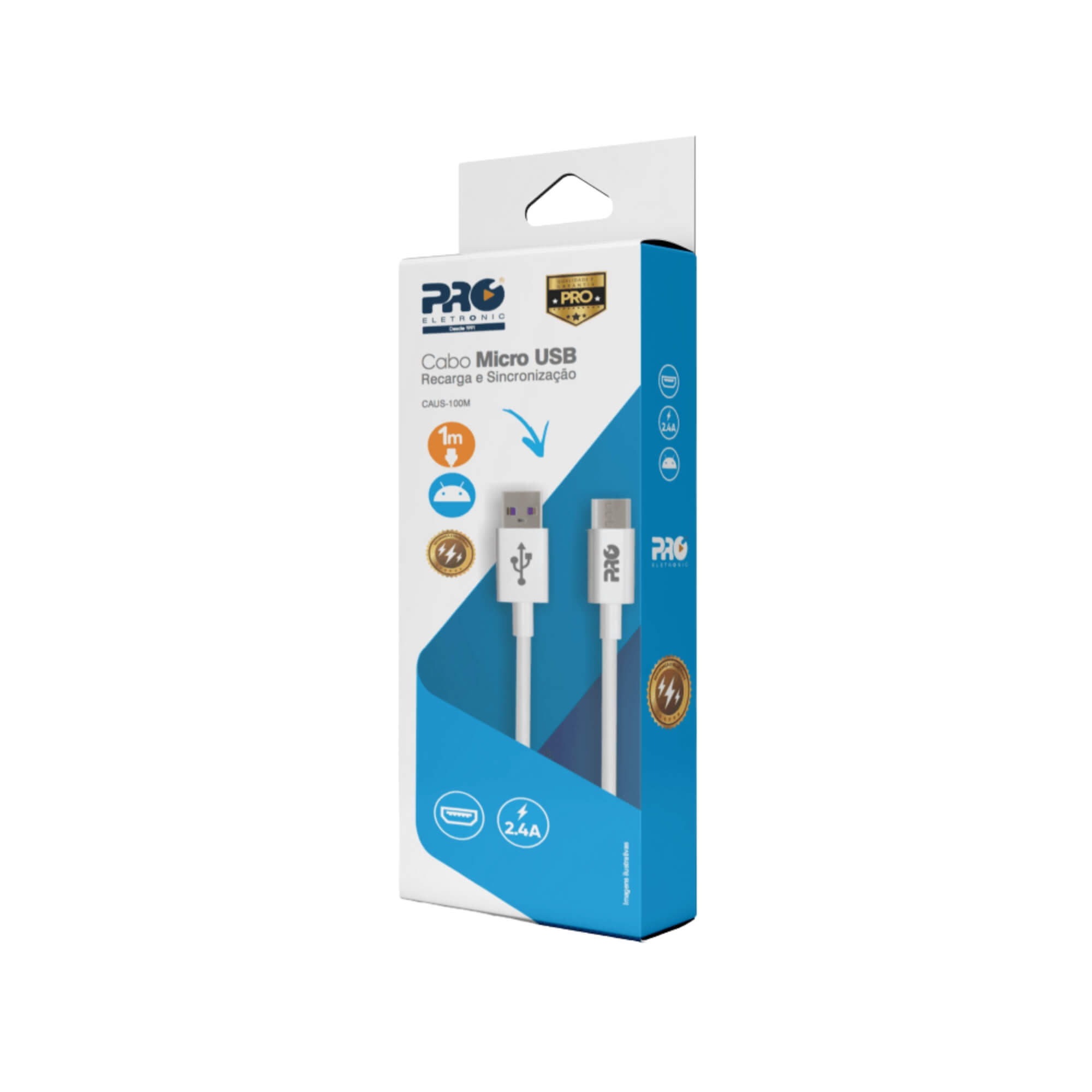 Cabo USB para Micro USB 1 Metro Pro Eletronic - CAUSB-100M
