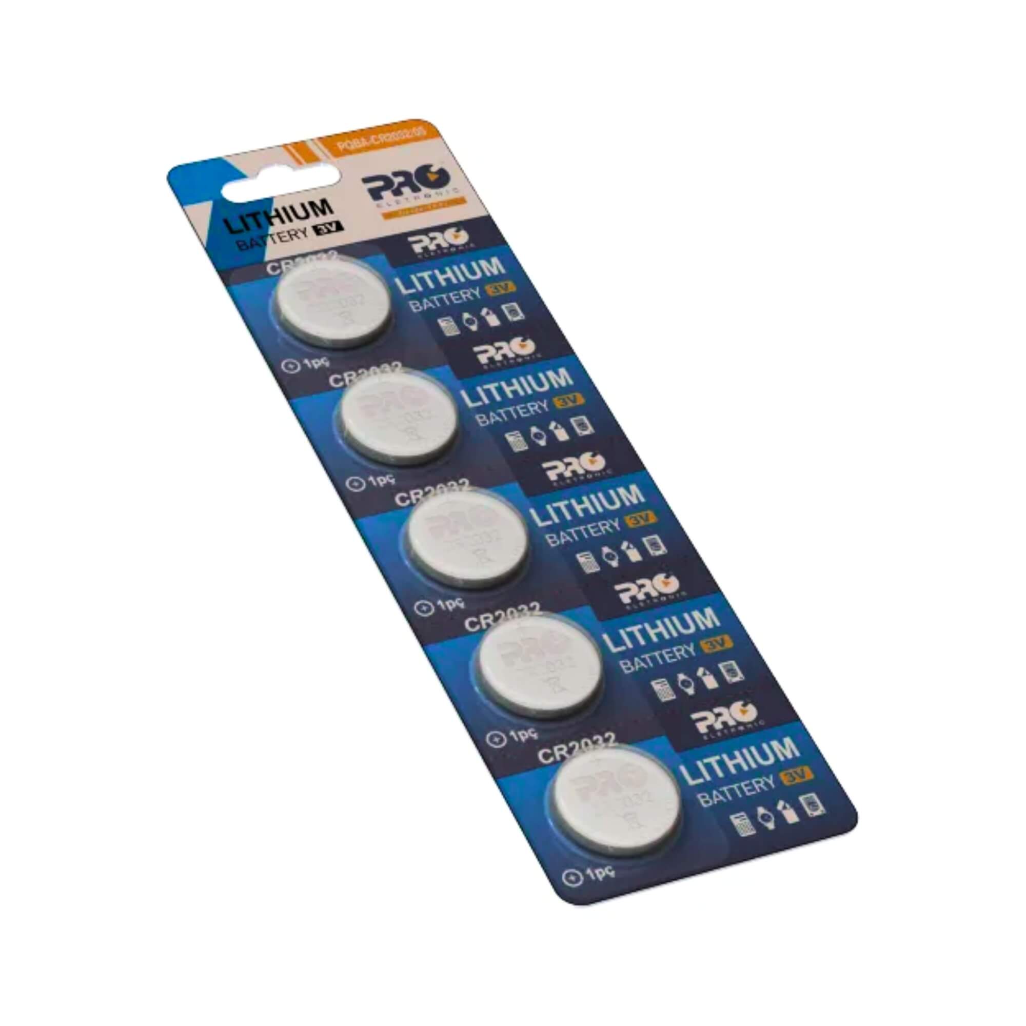 Bateria CR2032 Longa Duração Blister com 5 Unidades Pro Eletronic - PQBA-CR2032/05