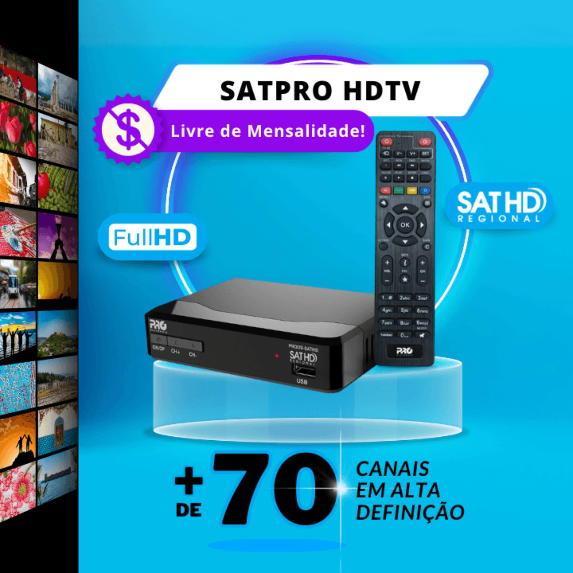 Receptor Digital SATPRO HD Pro Eletronic - PRODS-SATHD