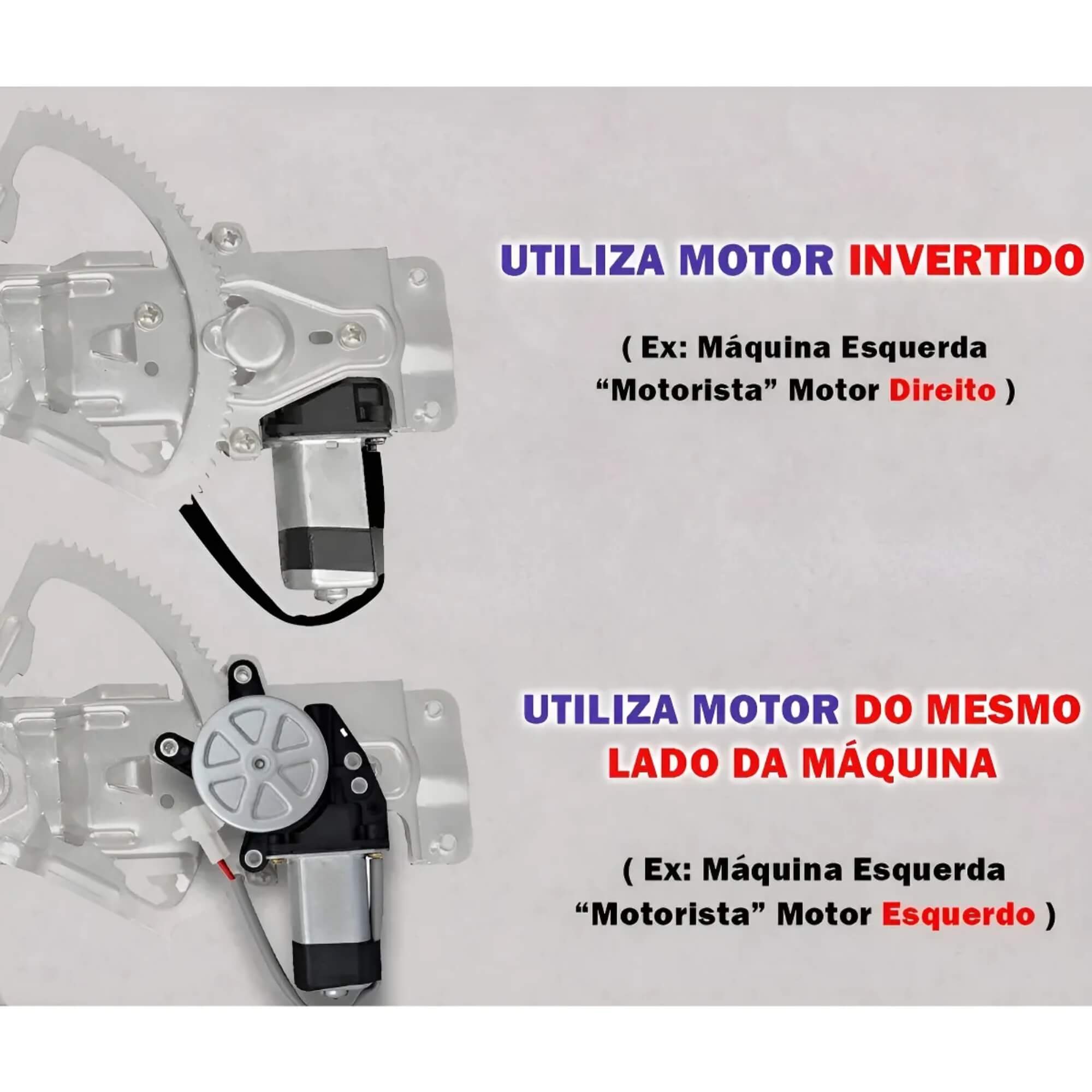 Motor Vidro Elétrico Universal 12V 8 dentes Lado Direito Roadstar - RS33BR MI