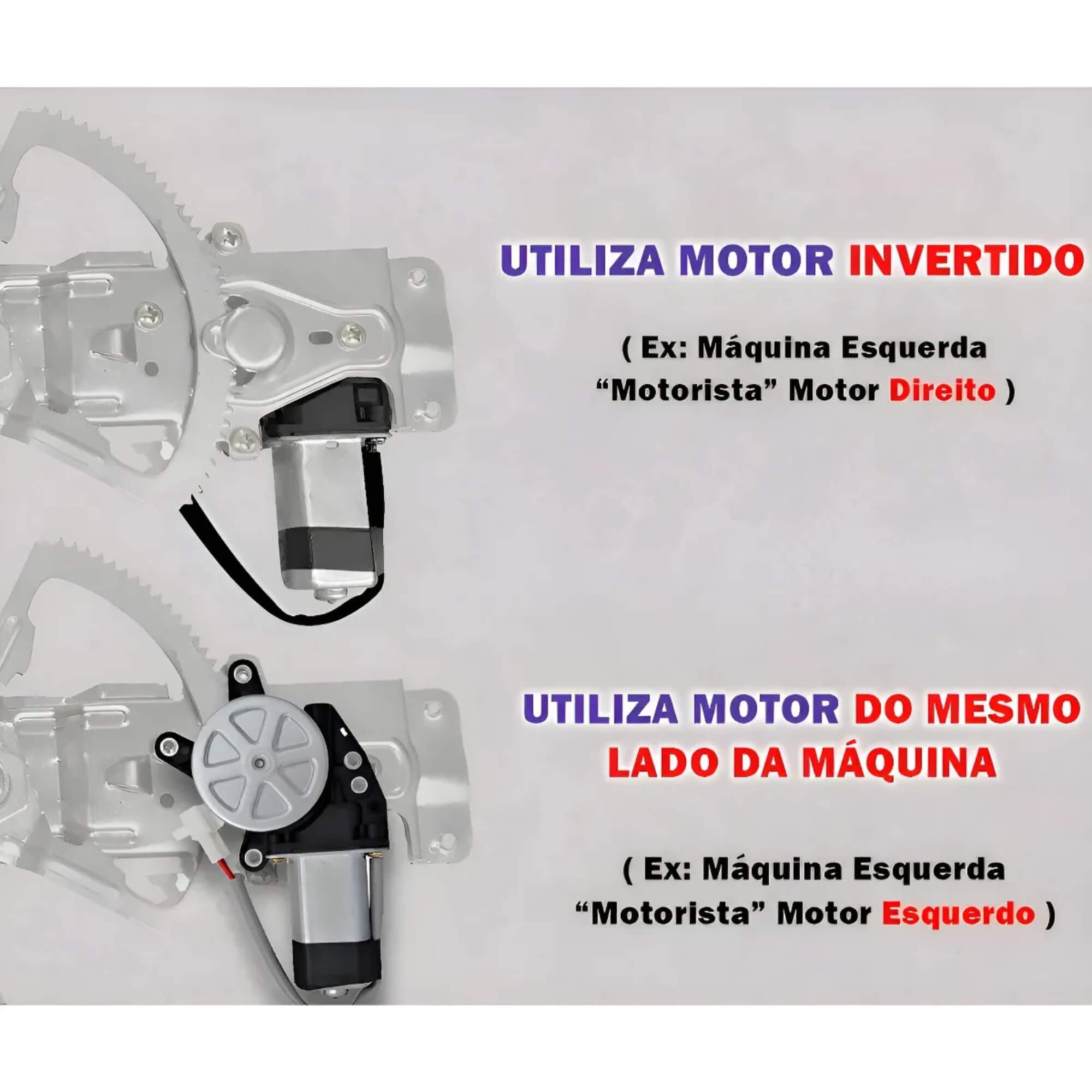 Motor Vidro Elétrico Universal 24V 8 dentes Lado Esquerdo Roadstar - RS36BR MI