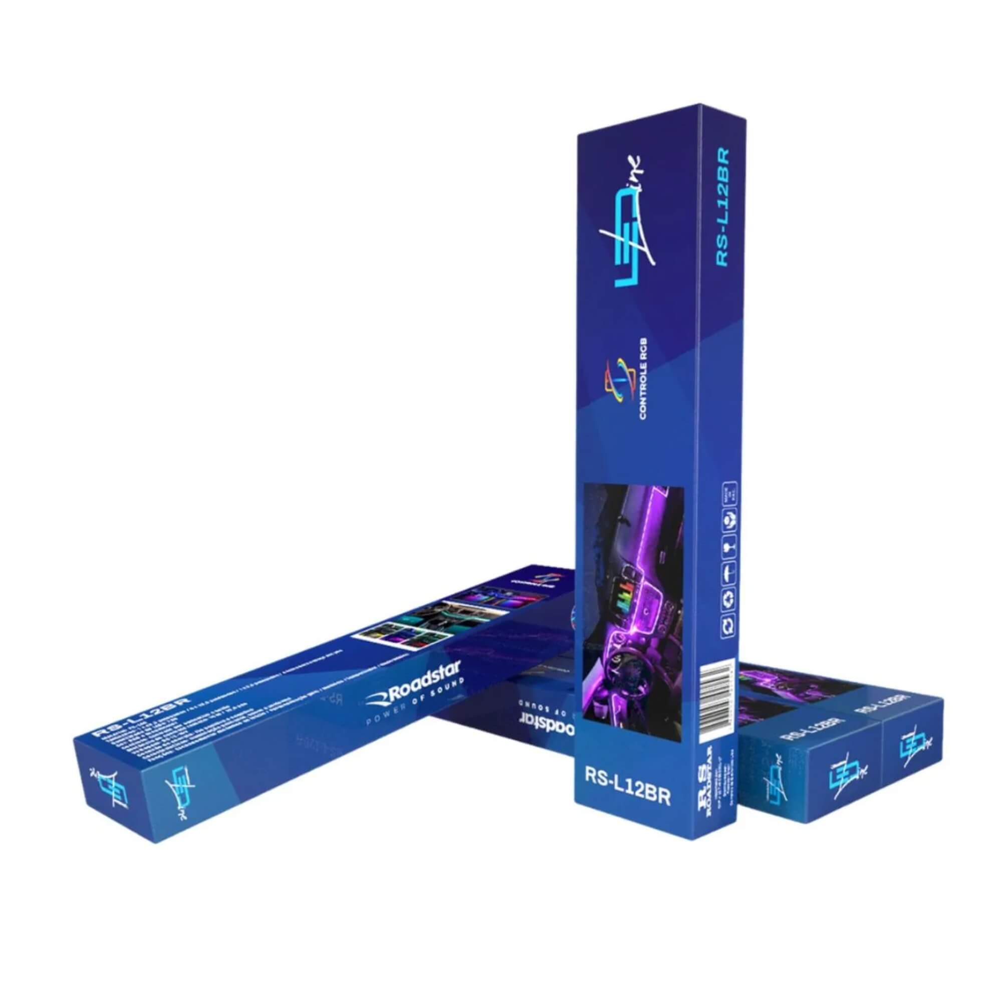Kit Fita de Led para Painel de Carro Veicular RGB Controle Remoto Roadstar - RSL12BR LED LINE MI