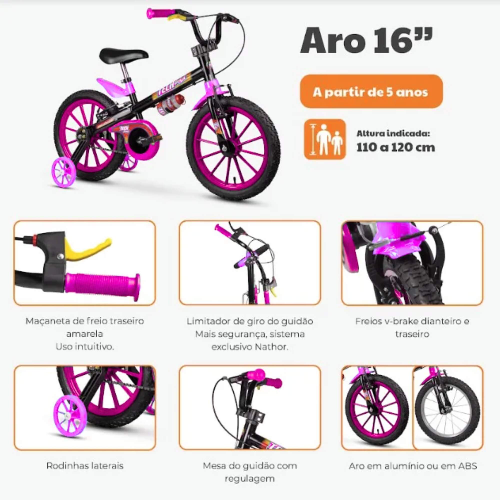 Bicicleta Infantil Aro 16" Frozen 02 Disney Nathor - 101250160011