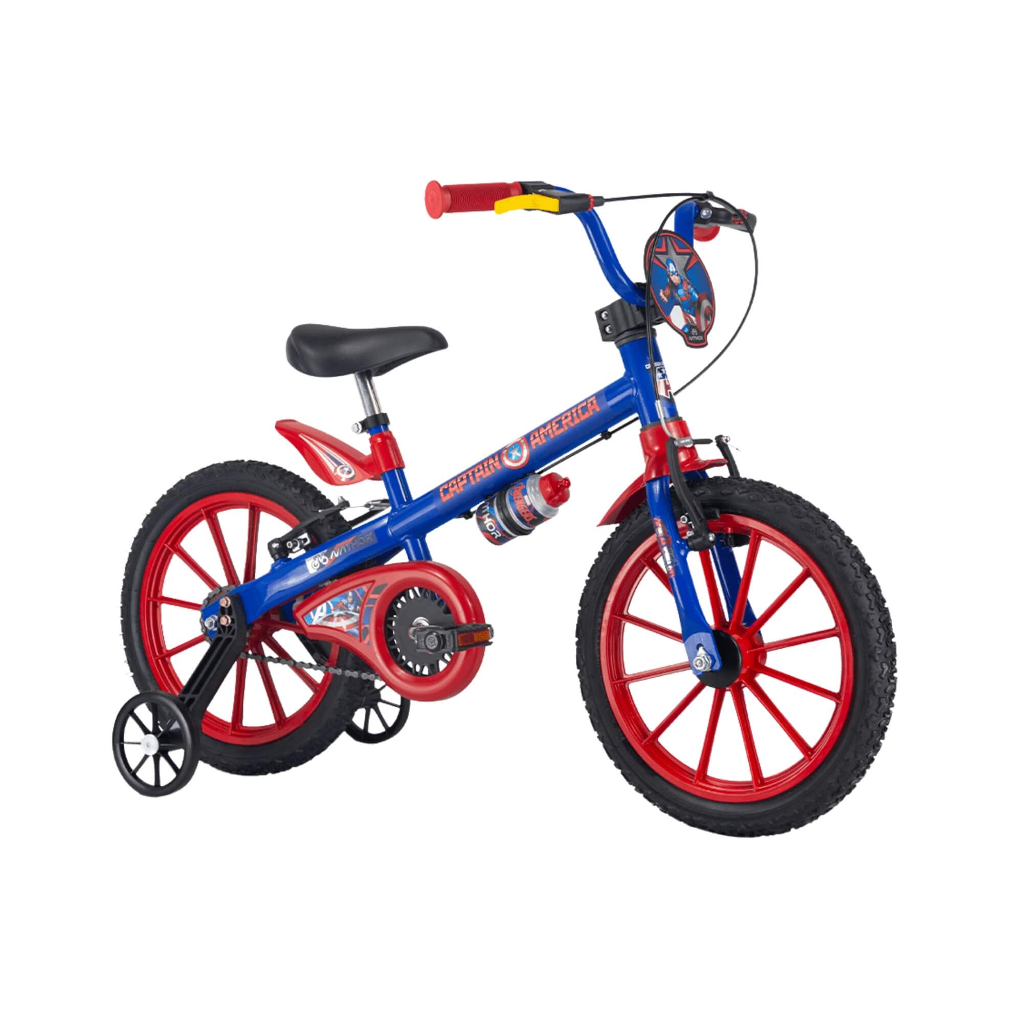 Bicicleta Infantil Aro 16" Capitão América Marvel Rodinhas Nathor - 101250160012
