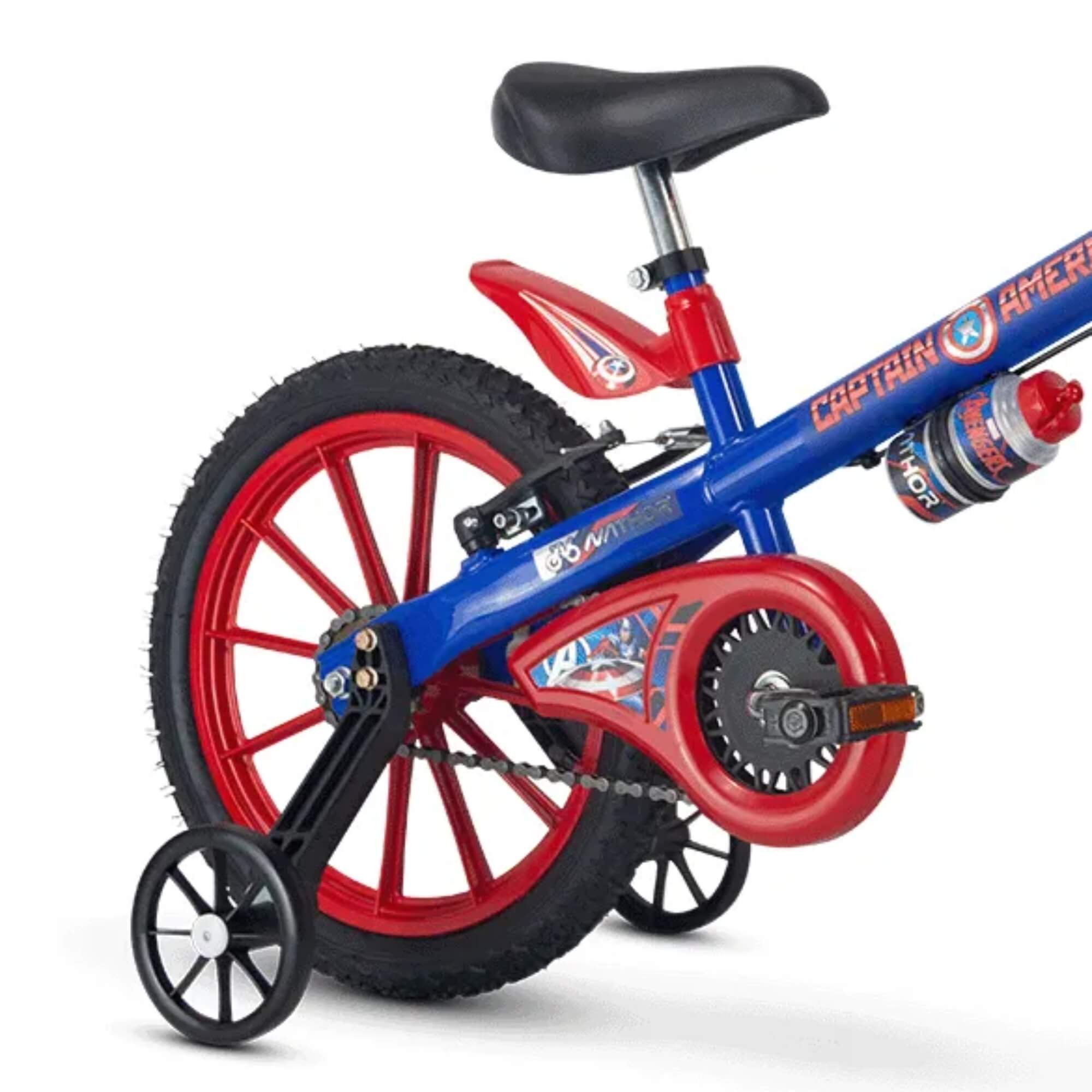 Bicicleta Infantil Aro 16" Capitão América Marvel Rodinhas Nathor - 101250160012